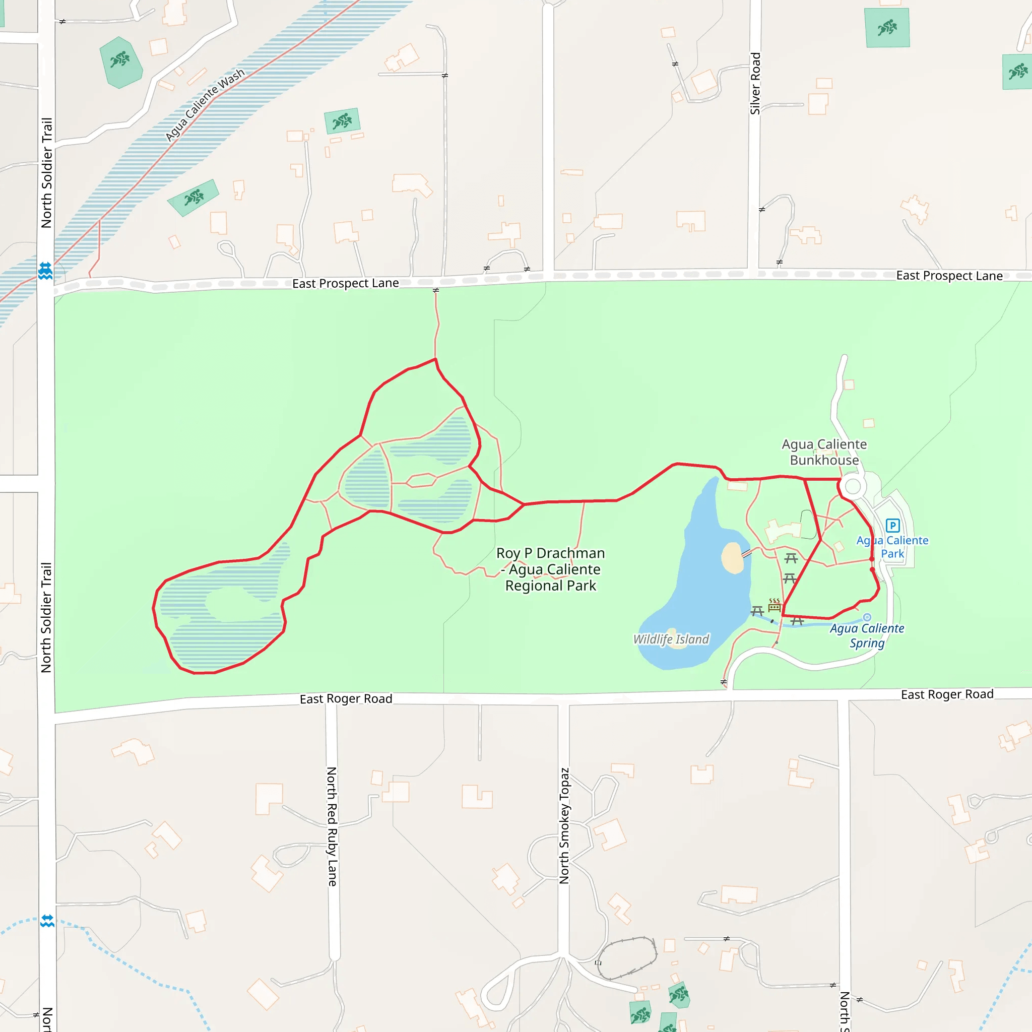Roy P Drachman - Agua Caliente Regional Park Loop mobile static map