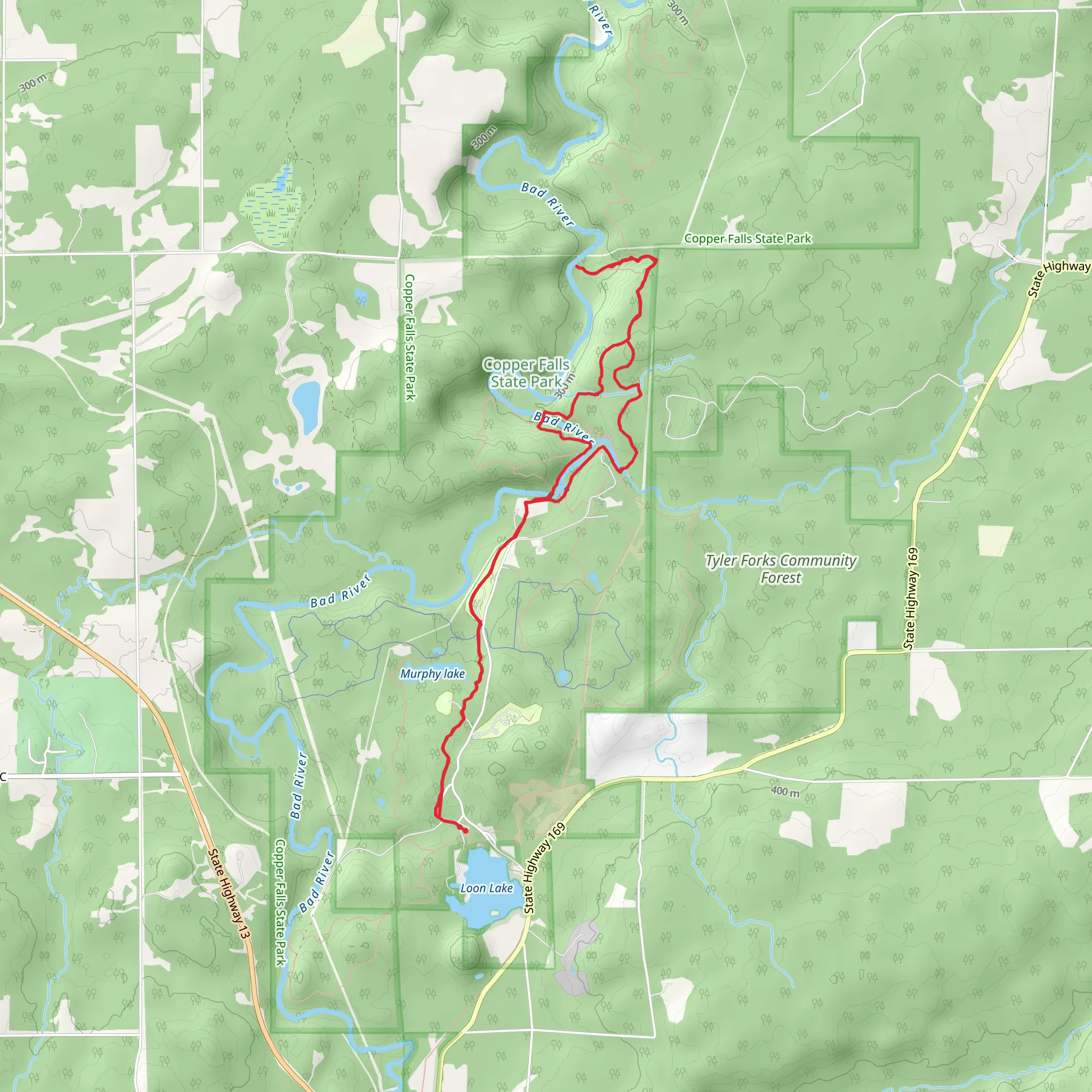 North Country Trail and Brownstone Loop Trail mobile static map