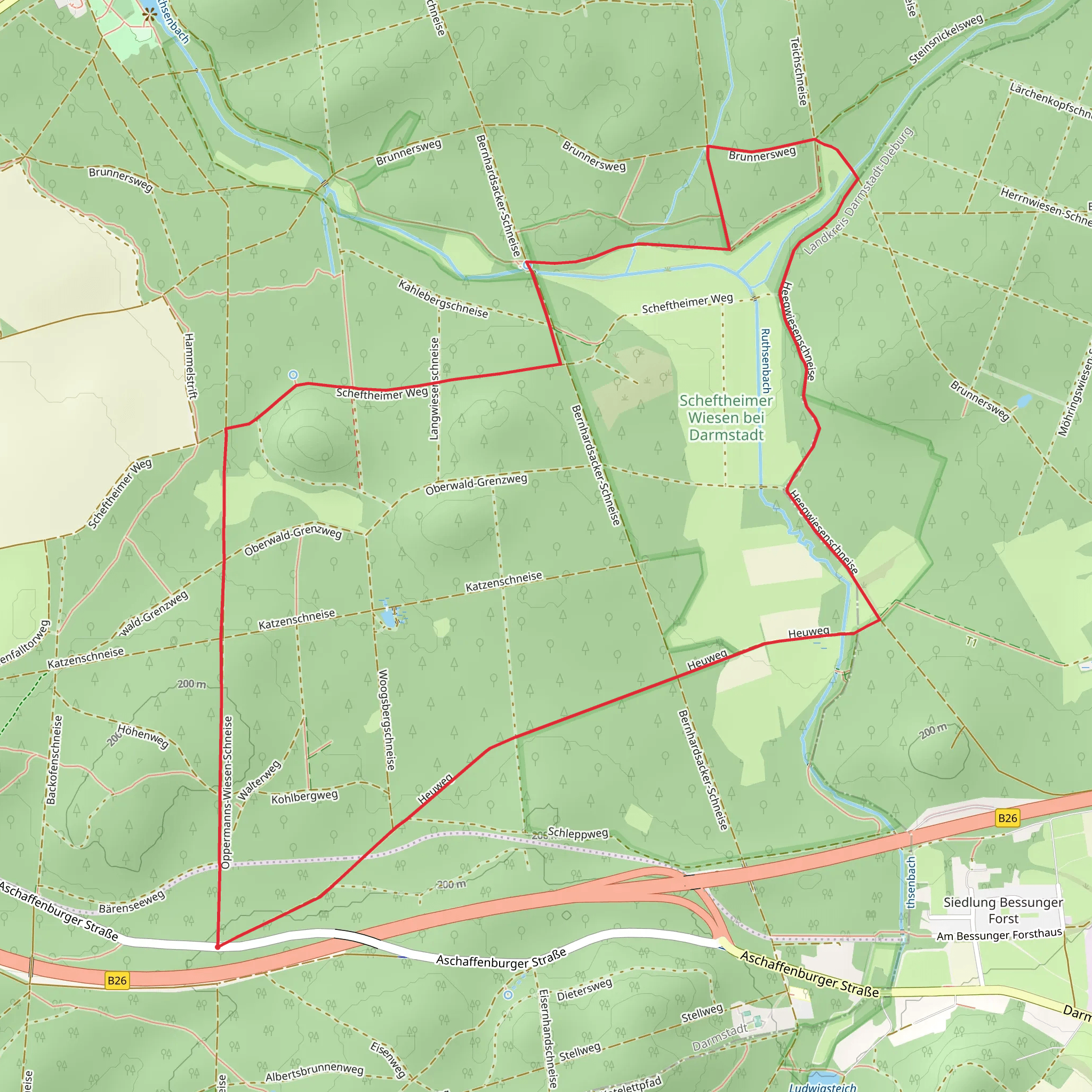 Rundwanderweg Darmstadt and Main-Stromberg Weg mobile static map