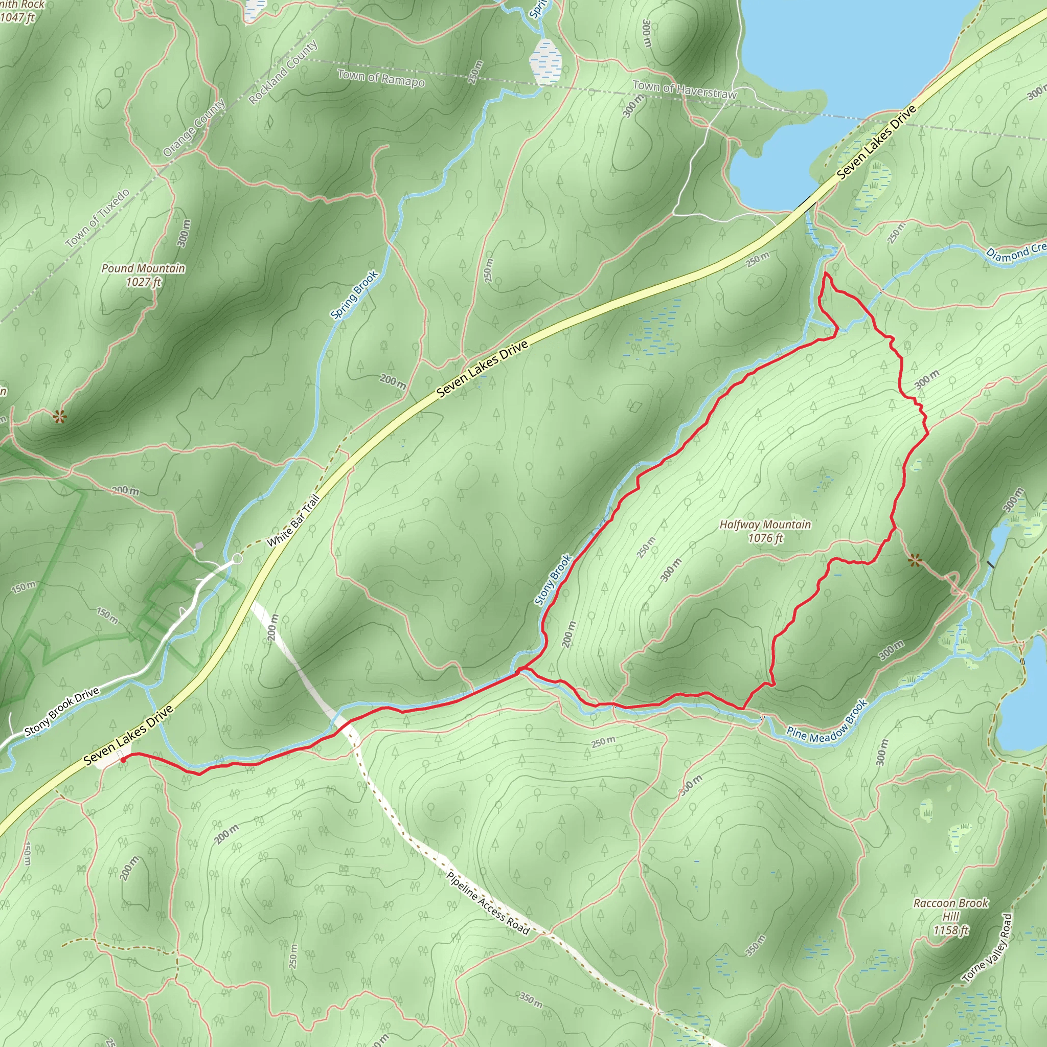 Diamond Mountain Loop via Stony Brook mobile static map
