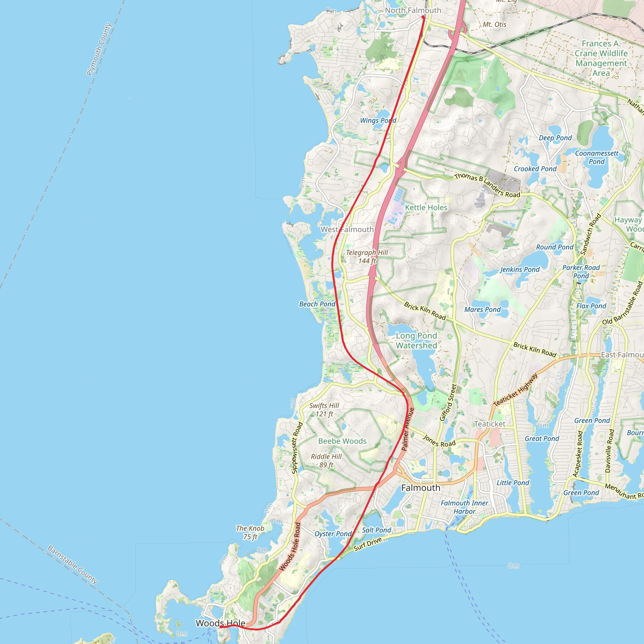 Shining Sea Bikeway Trail mobile static map