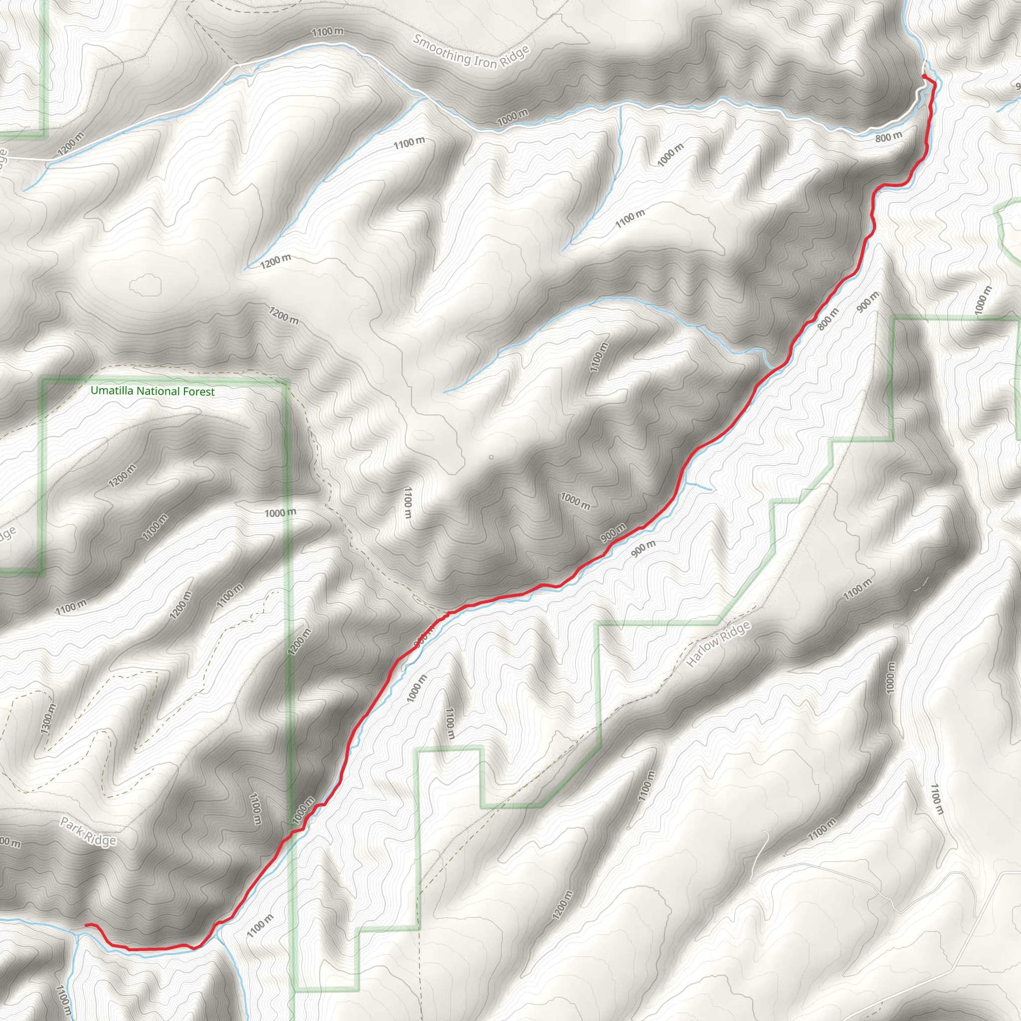 South Fork Asotin Creek Out and Back mobile static map