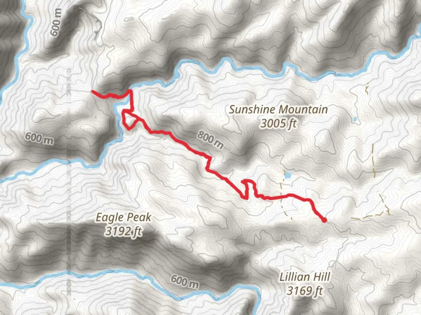 An image depicting the trail Cedar Creek Road and its surrounding area.