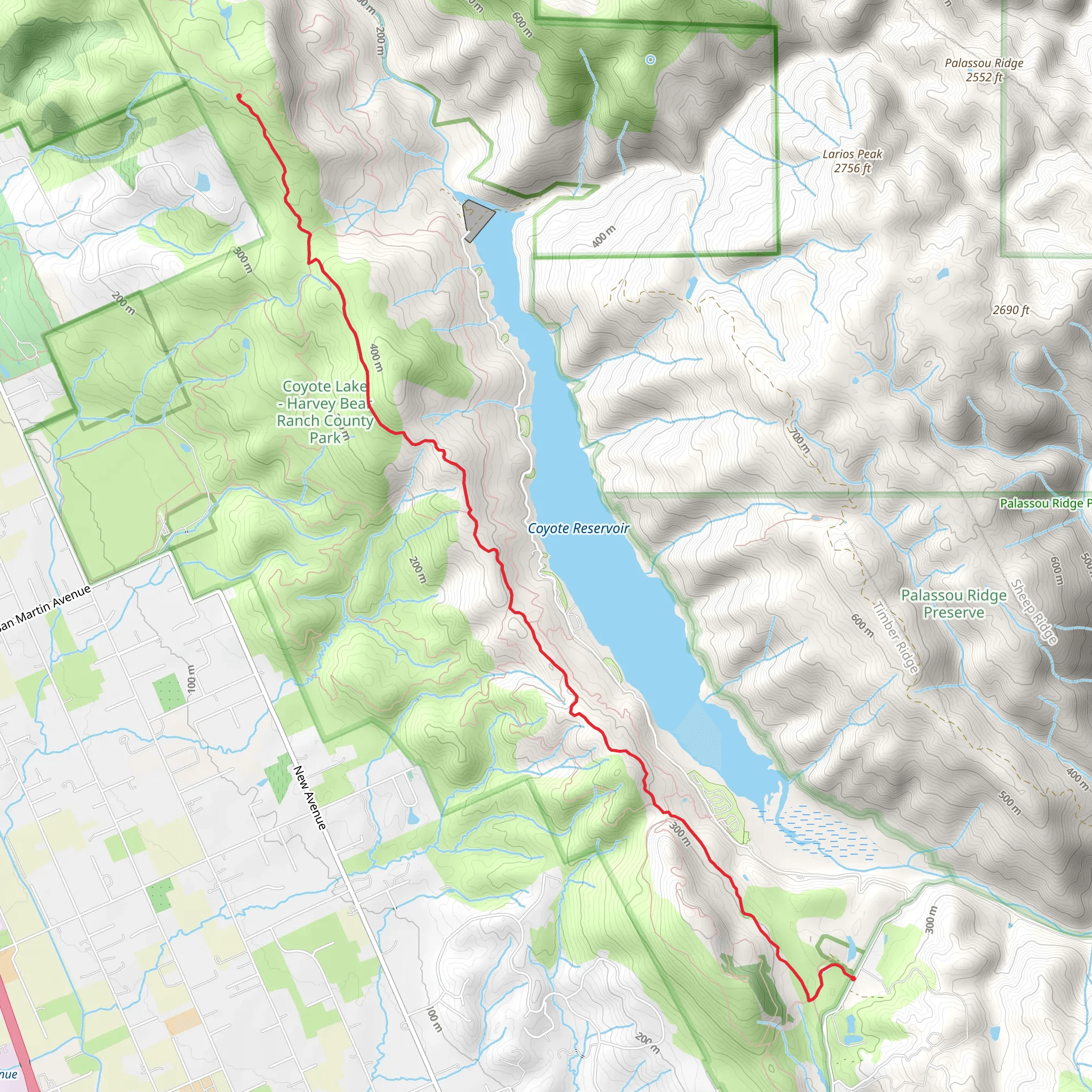 Ed Willson and Coyote Ridge Trail mobile static map