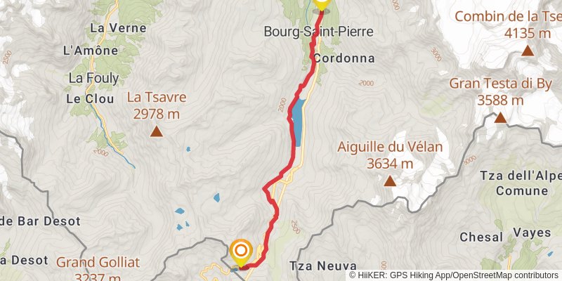 Via Francigena - Switzerland stage 10 Map