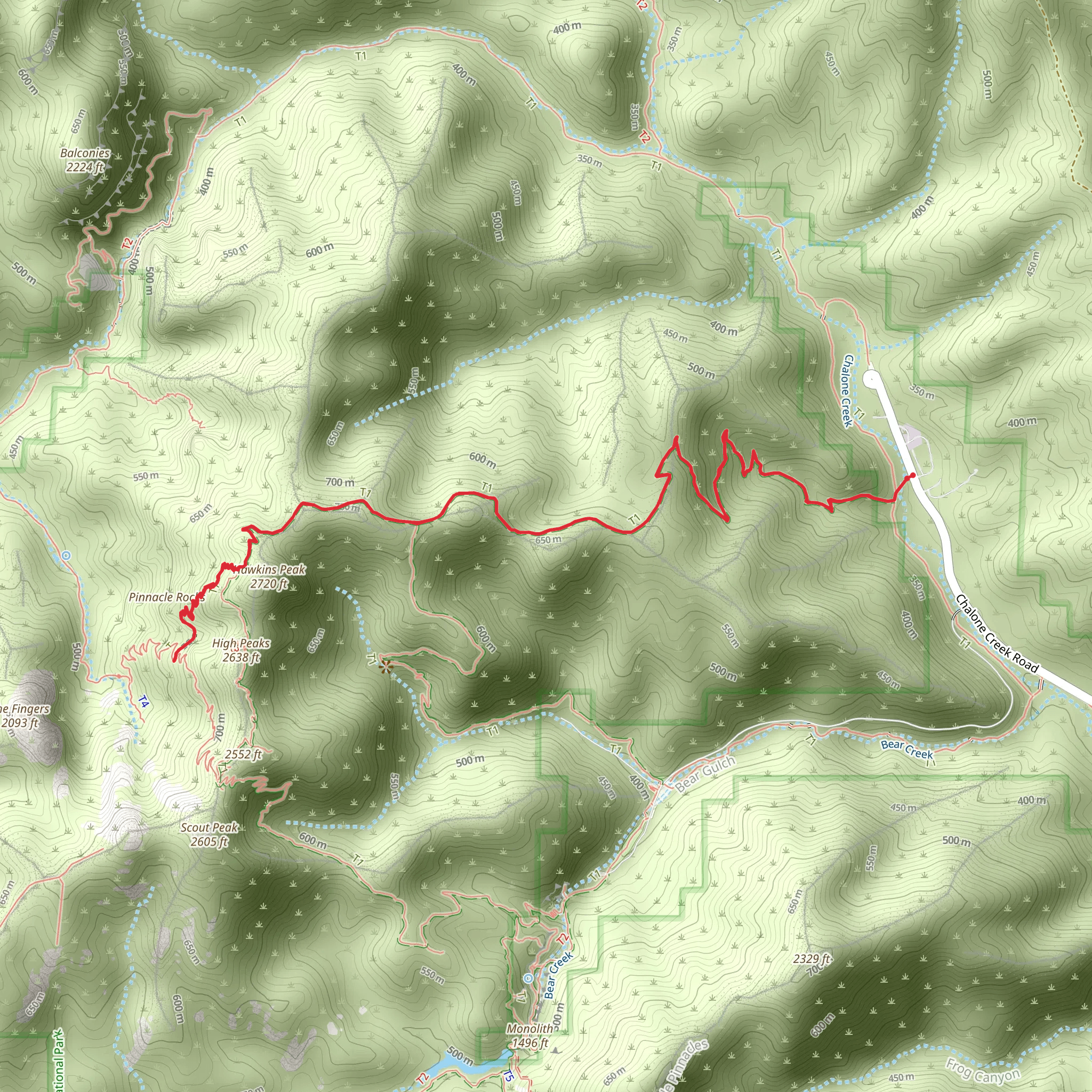 Tunnel Trail via High Peaks Trail mobile static map
