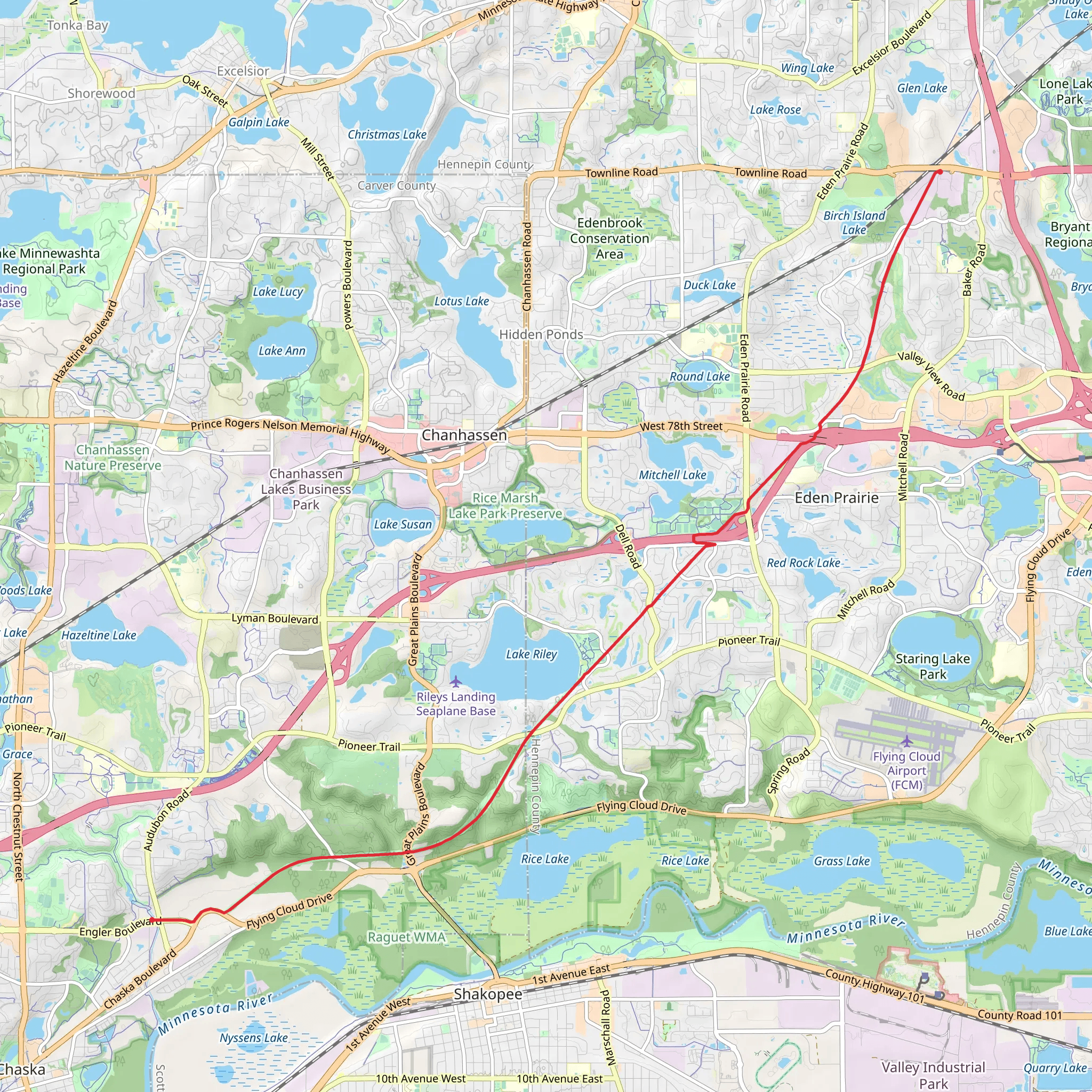 Minnesota River Bluffs LRT Regional Trail mobile static map