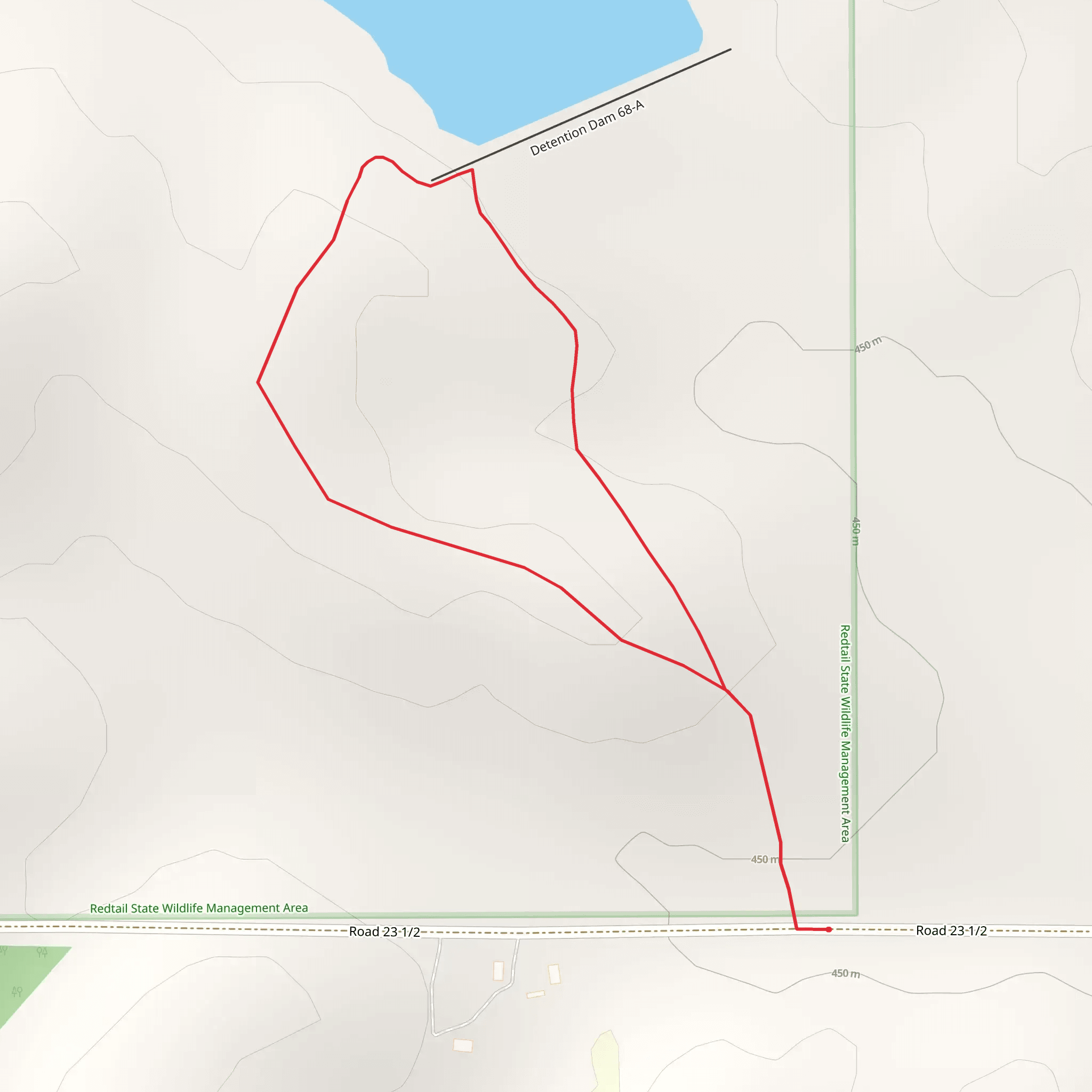 Oak Middle Reservoir 68-A Loop mobile static map