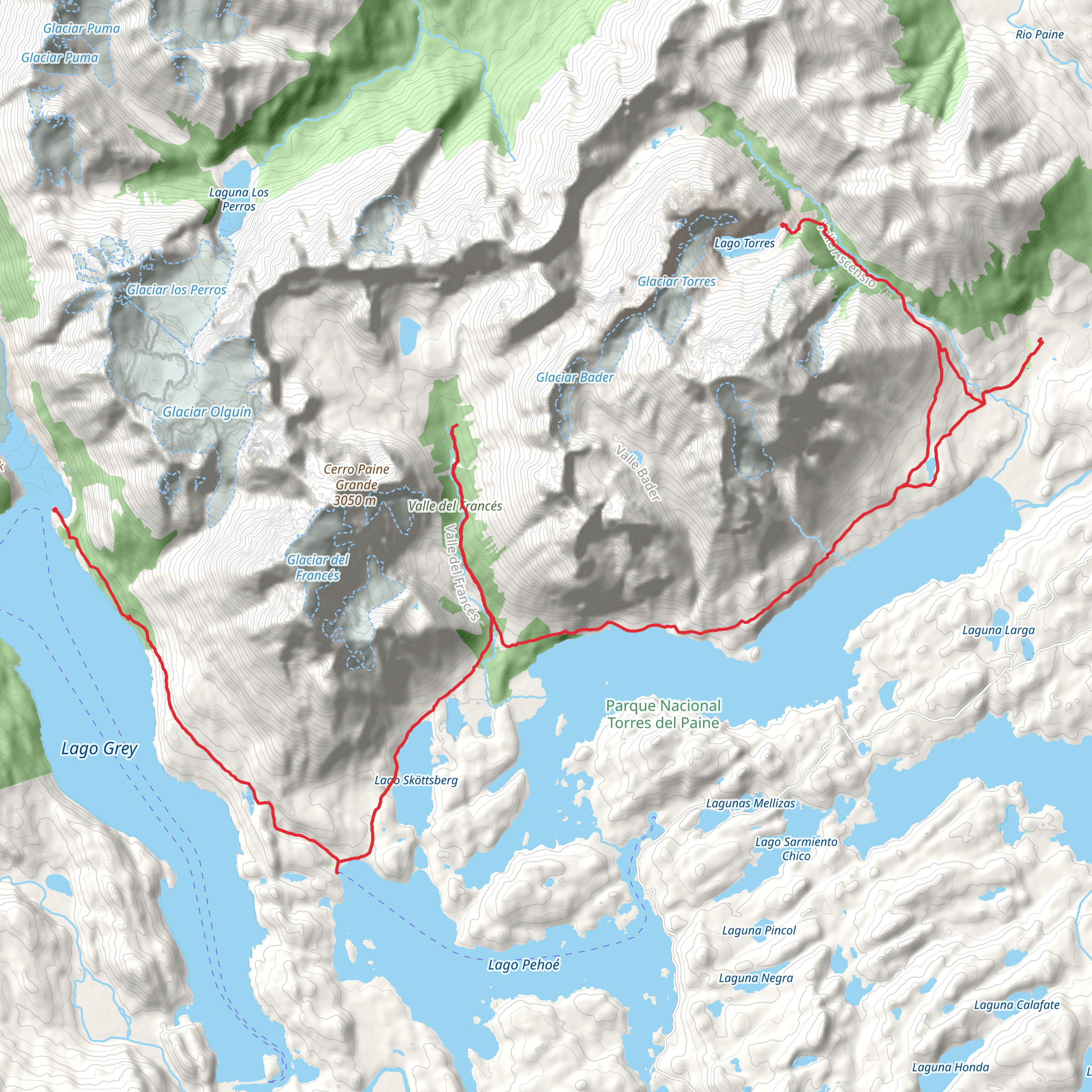 W Trek mobile static map