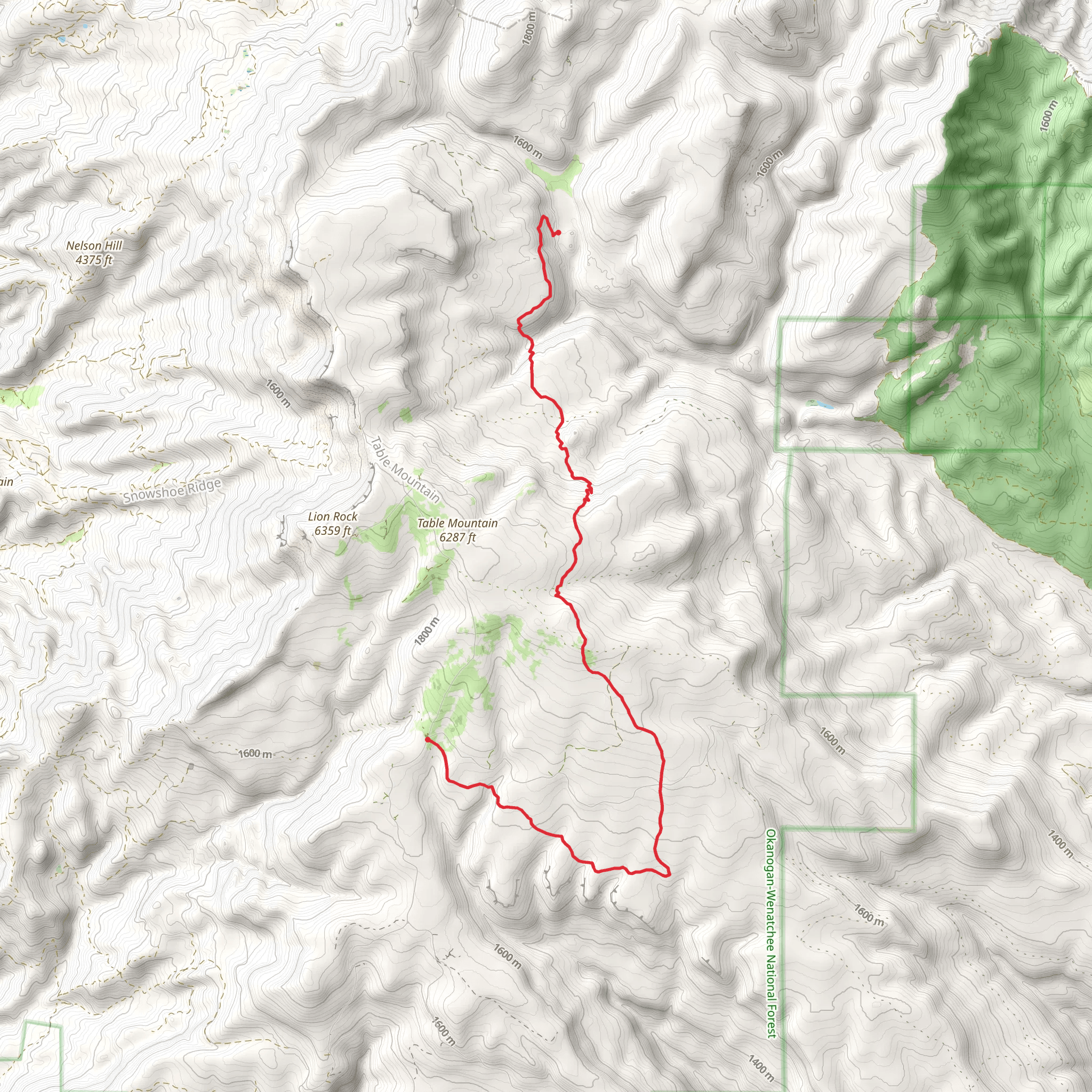 Naneum Wilson Trail via Teanaway Wilson Stock Trail mobile static map