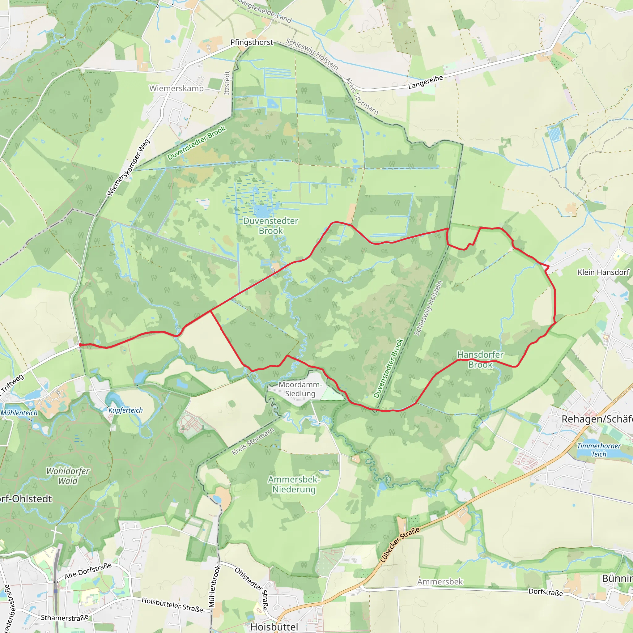 Hansdorfer Brook via Duvenstedter Triftweg mobile static map