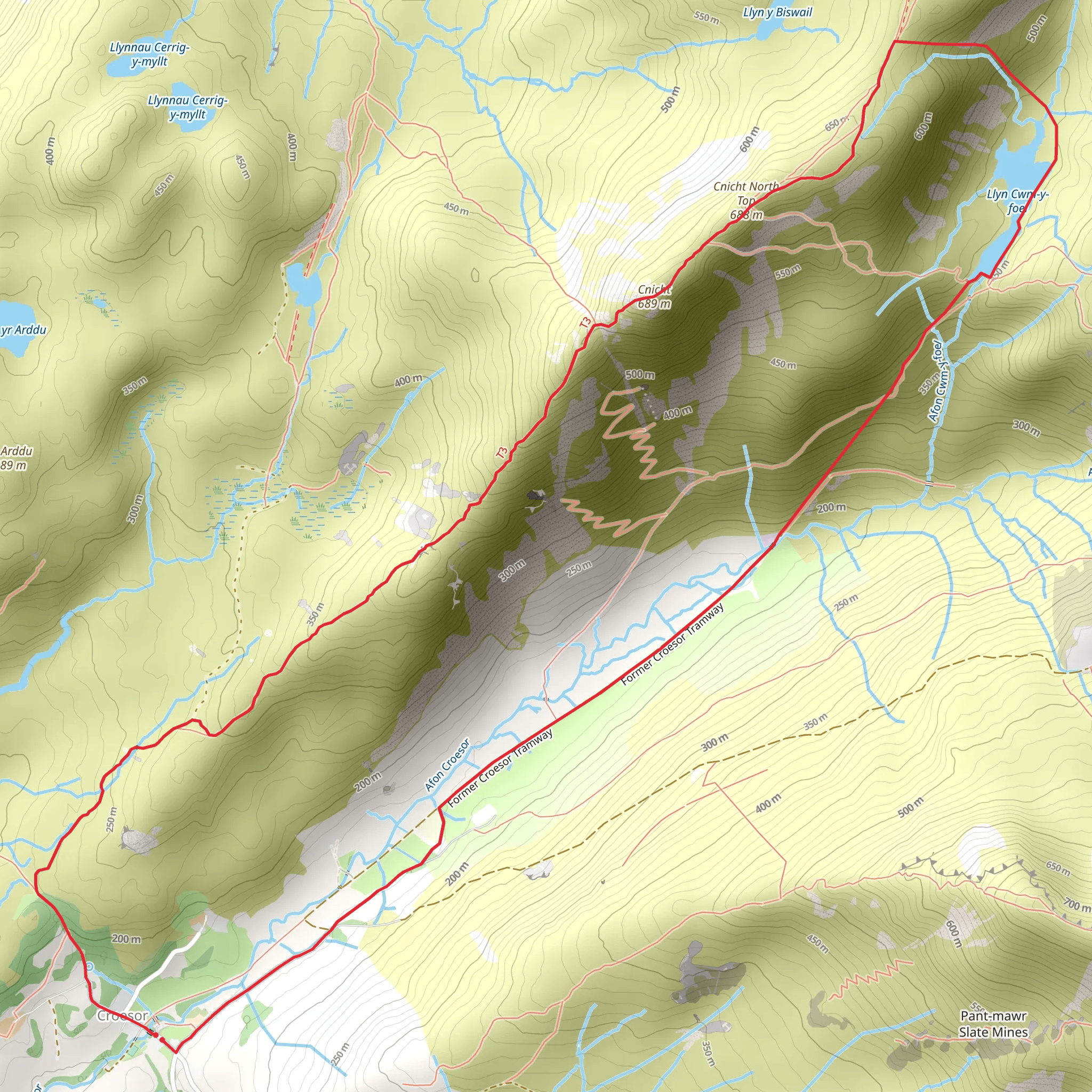 Cnicht from Croesor mobile static map