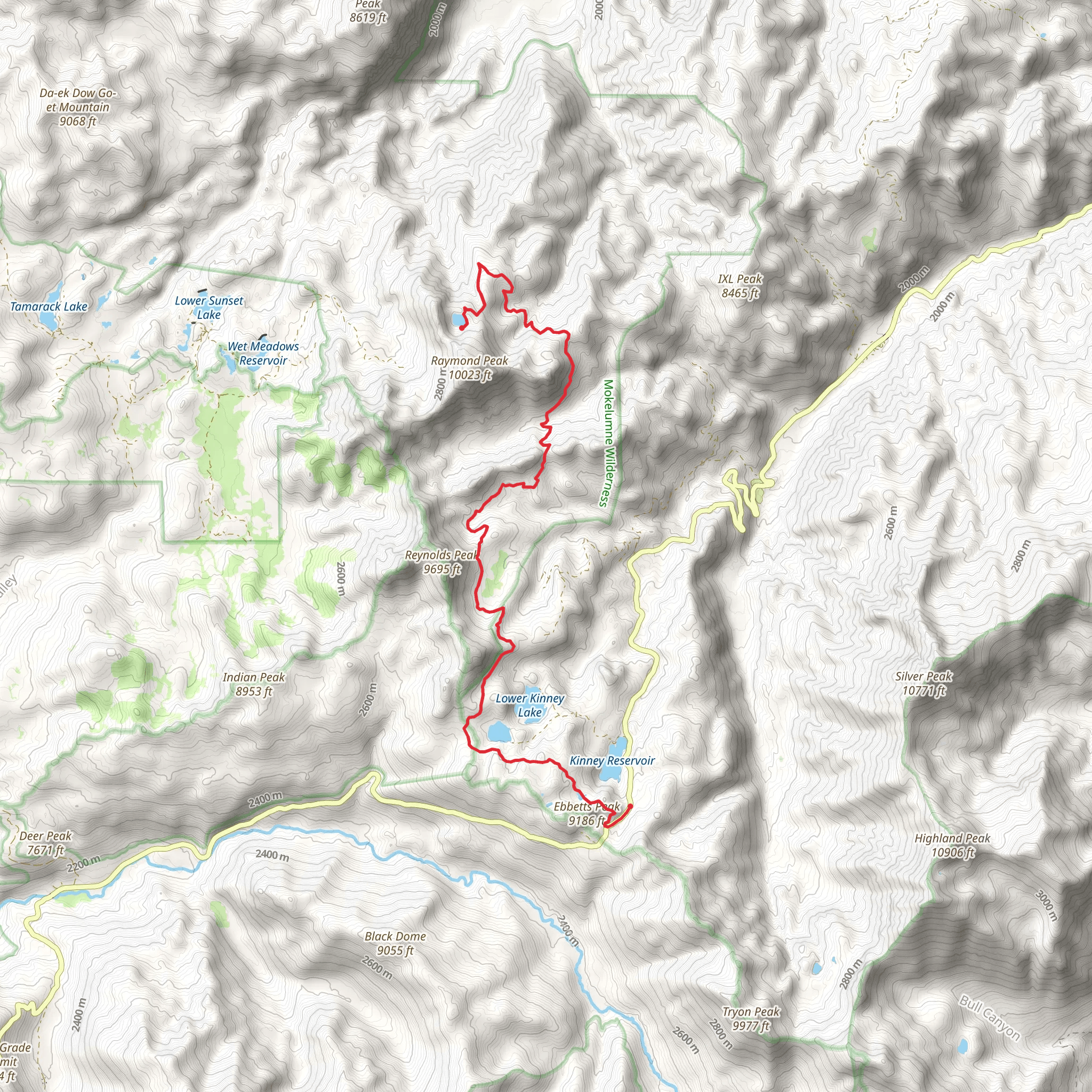 Raymond Lake and Eagle Creek via PCT mobile static map