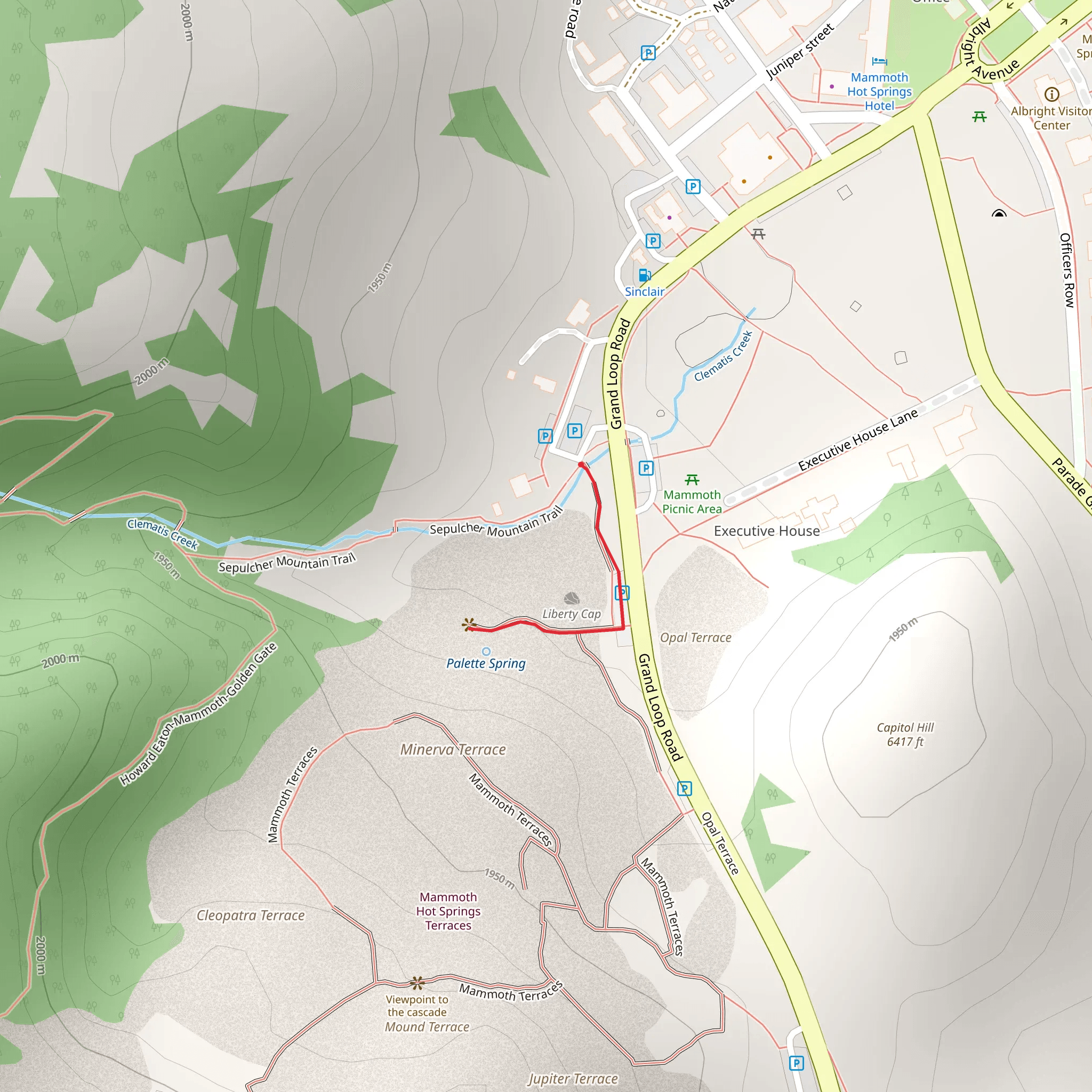 Mammoth Terraces mobile static map