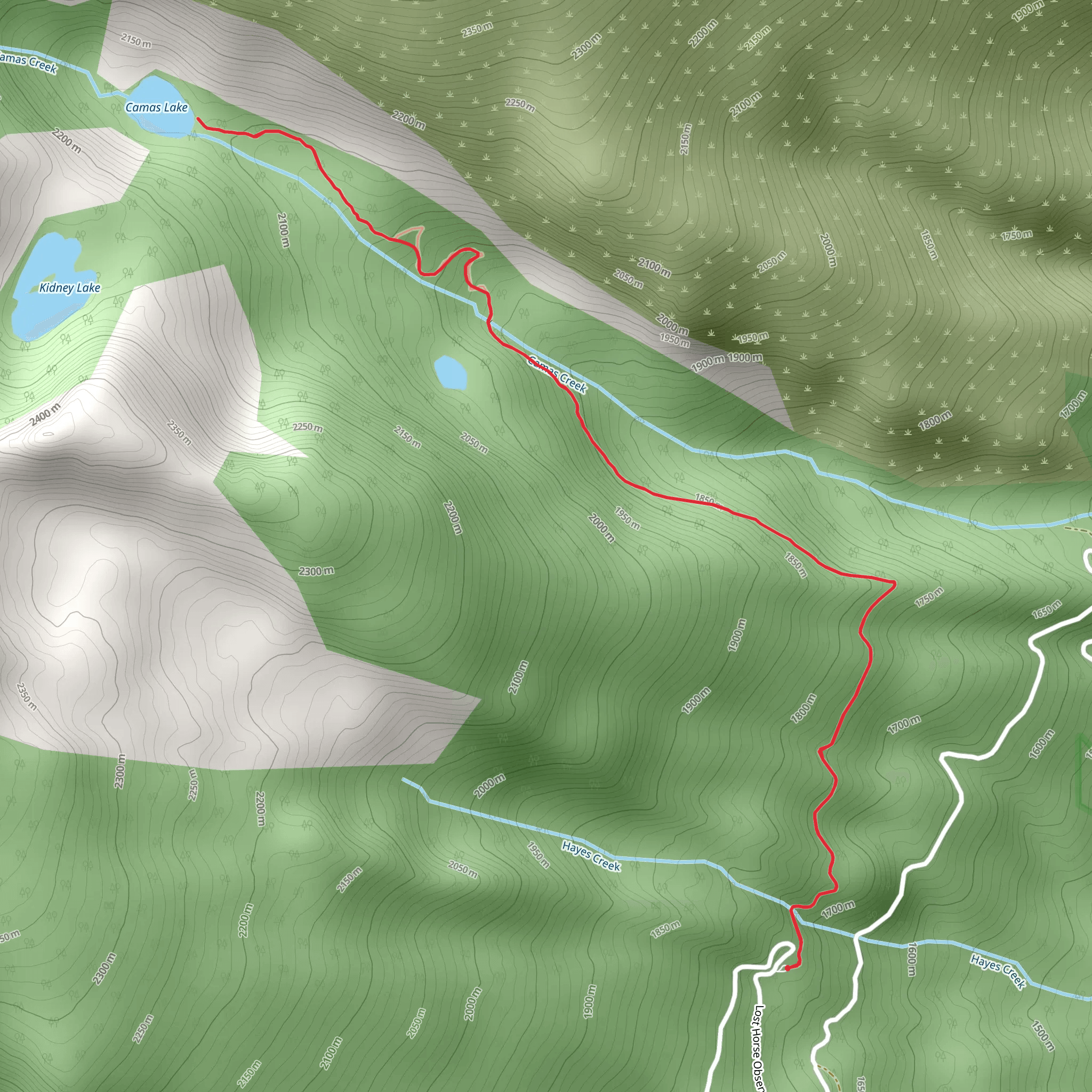 Camas Lake Trail mobile static map