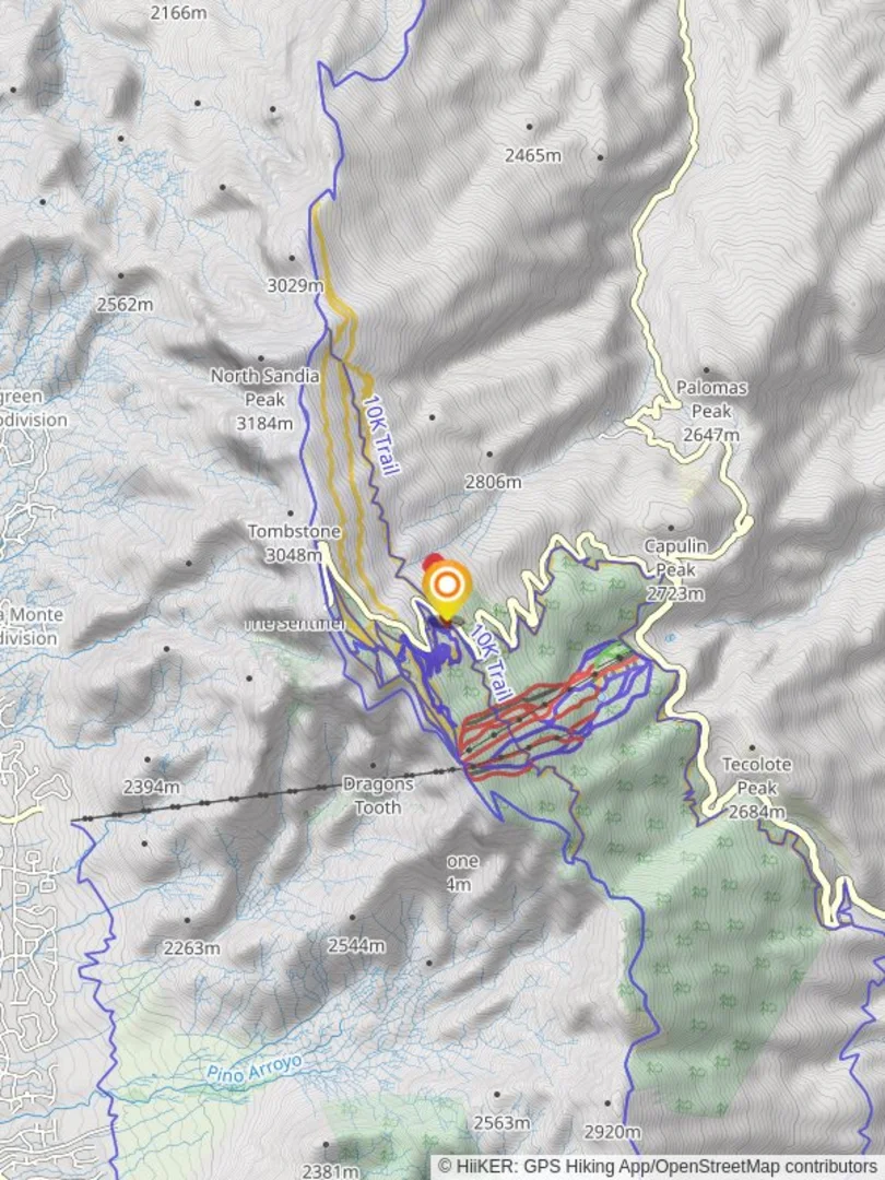 An image depicting the trail Sandia Crest Scenic Hyway Loop and its surrounding area.