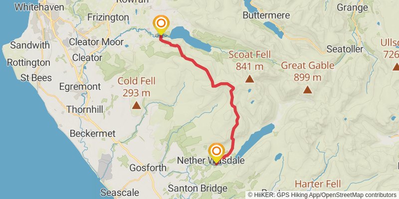 John Peel Trail from Whicham to Caldbeck stage 3 Map