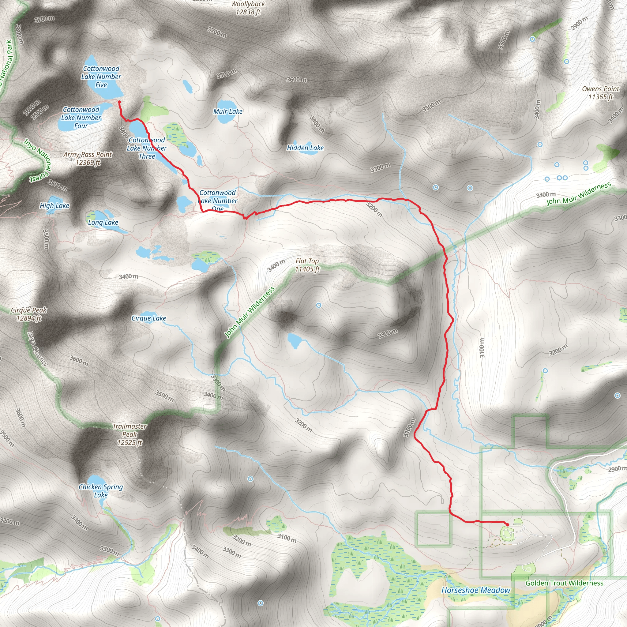 Cottonwood Lake 5 and 4 Trail mobile static map