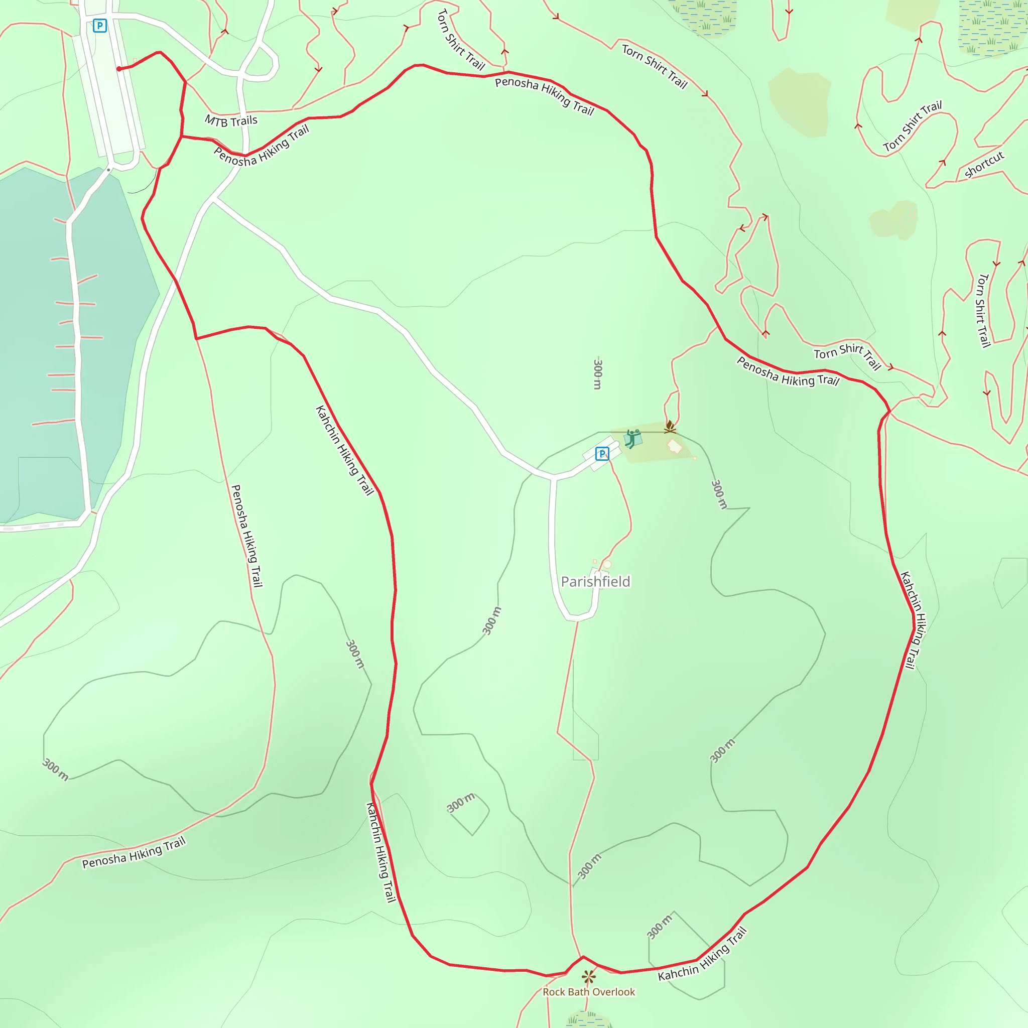 Penosha Hiking and Kahchin Hiking Loop Trail mobile static map