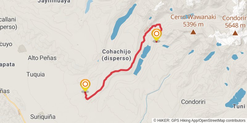 Cordillera Real Traverse stage 8 Map