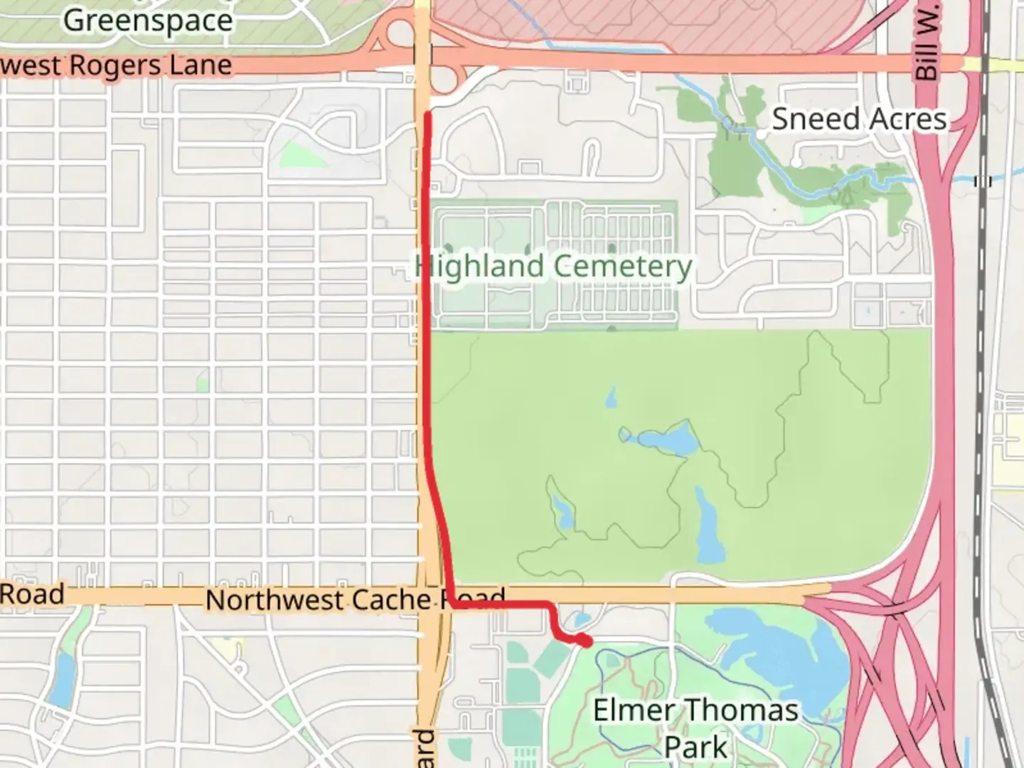An image depicting the trail Fort Sill Extension and its surrounding area.