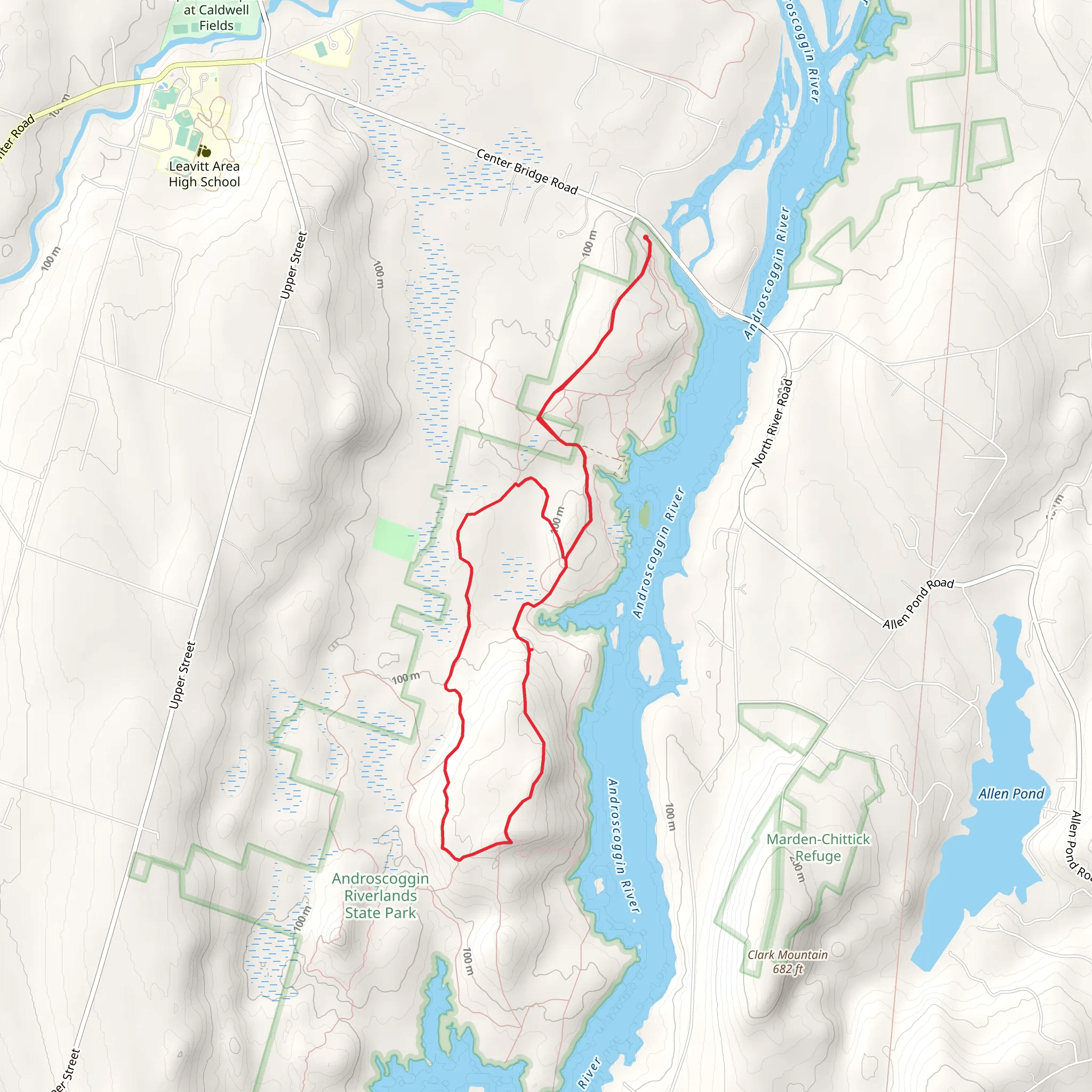Androscoggin Riverlands State Park Loop mobile static map