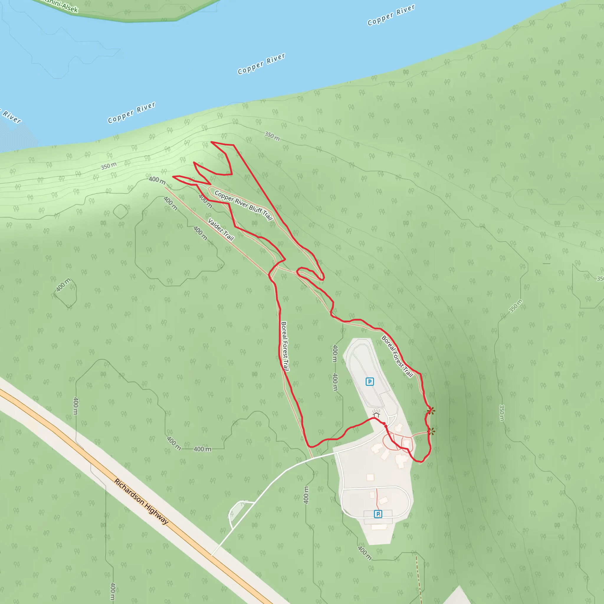 Copper River Bluff Trail mobile static map