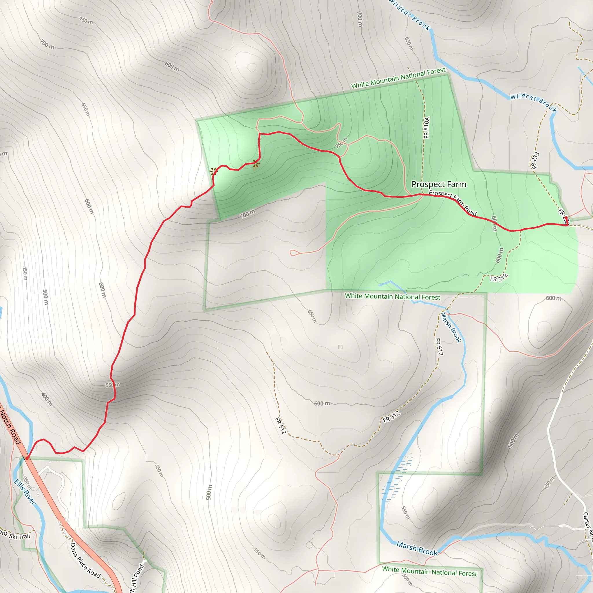 Hall's Ledge Trail mobile static map