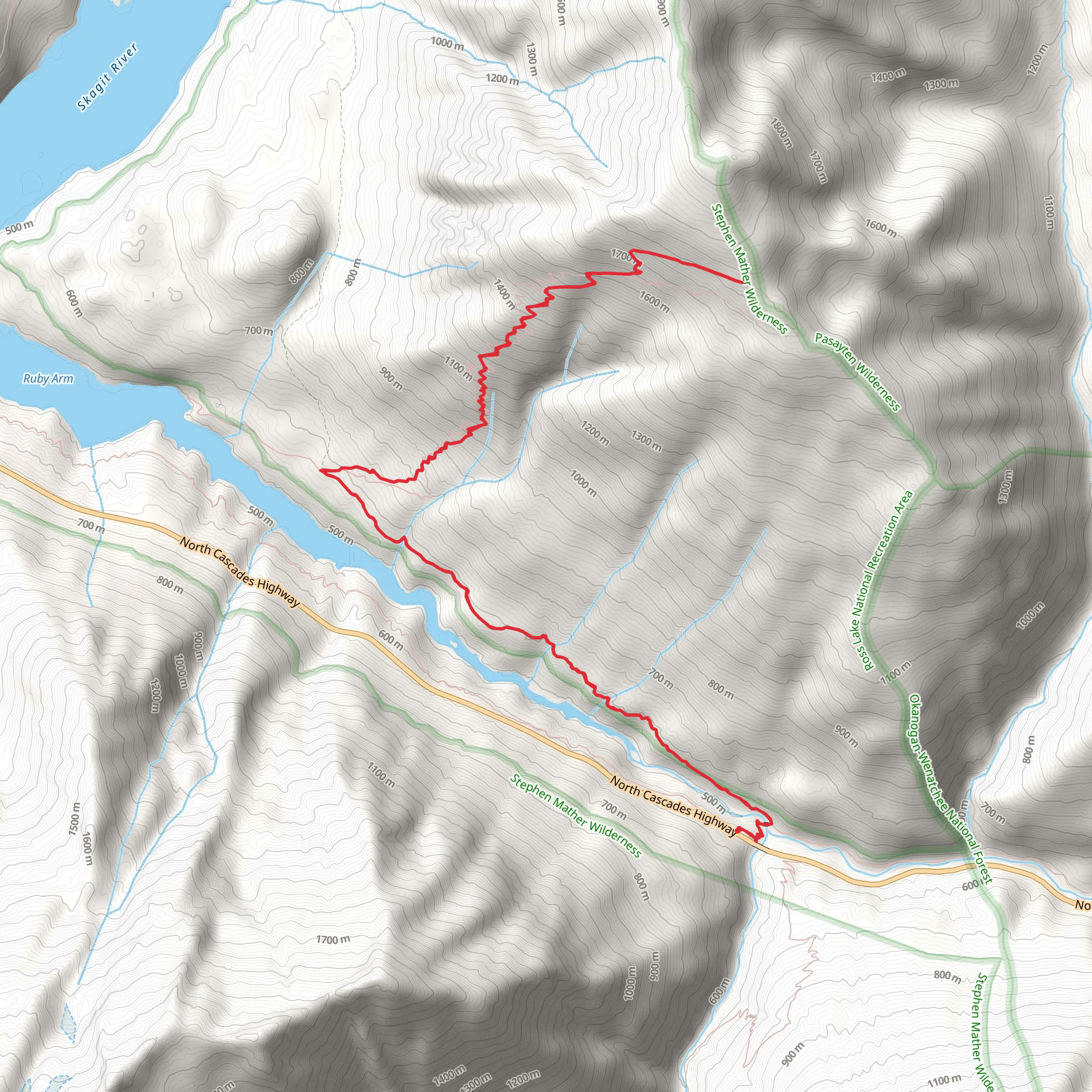 Jack's Mountain via East Bank Trail mobile static map