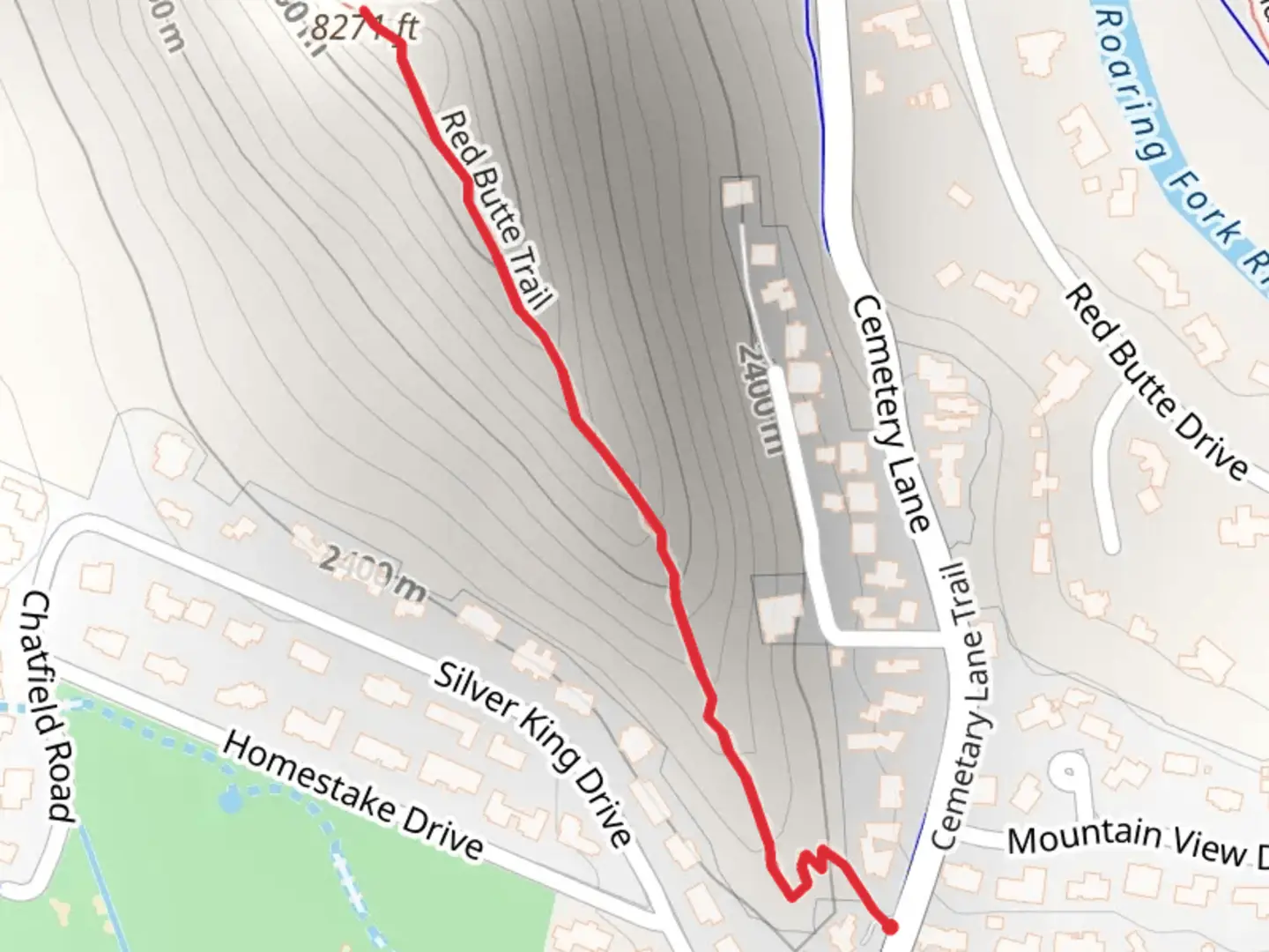 An image depicting the trail Red Butte Trail Out and Back and its surrounding area.