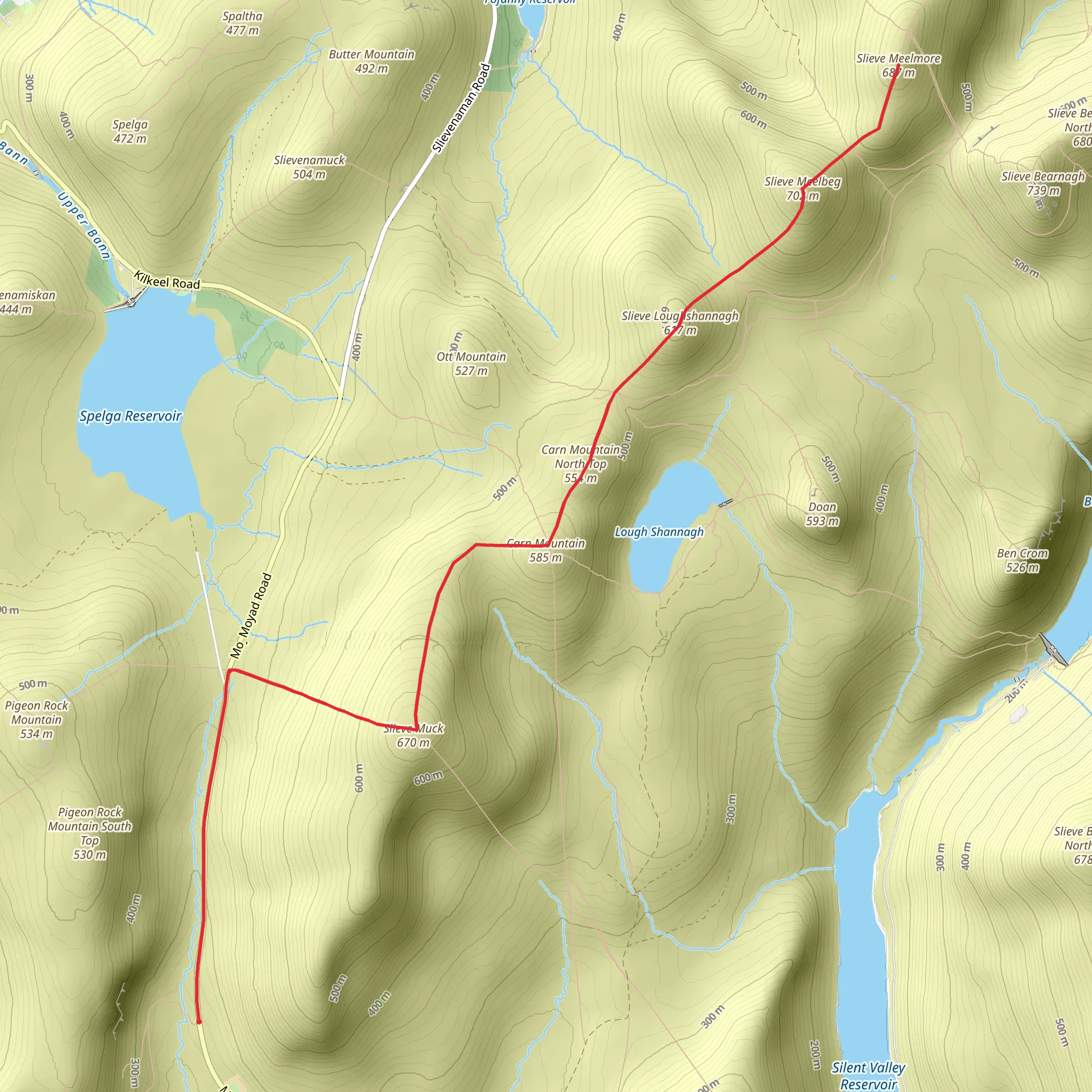 Slieve Muck and Slieve Meelbeg Walk mobile static map