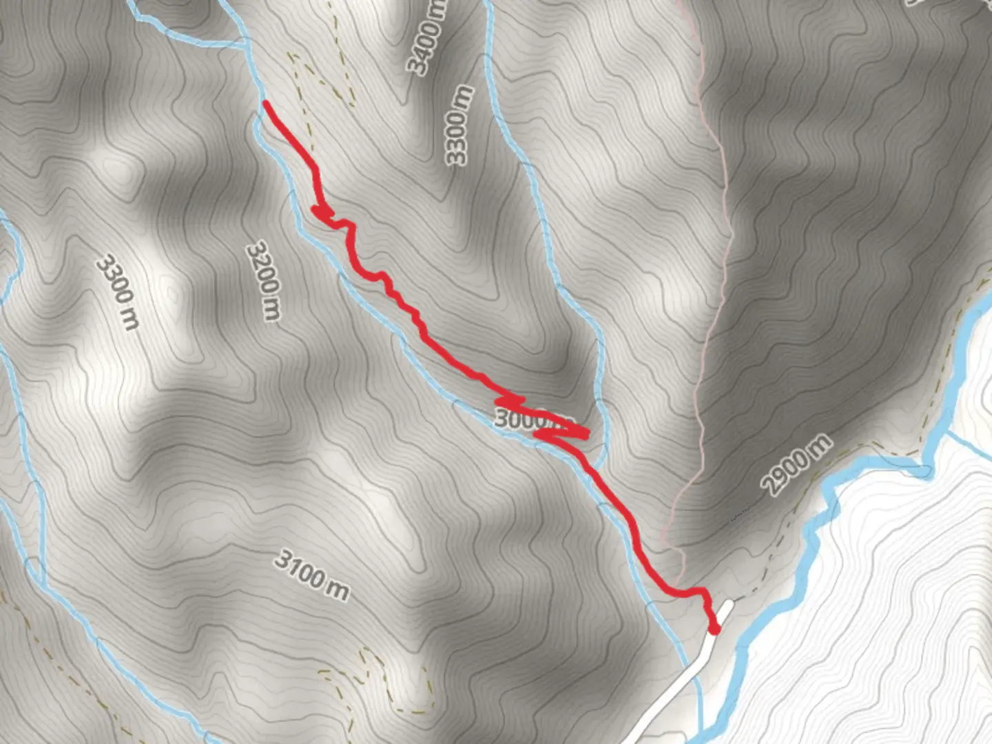 An image depicting the trail Boren Creek and its surrounding area.
