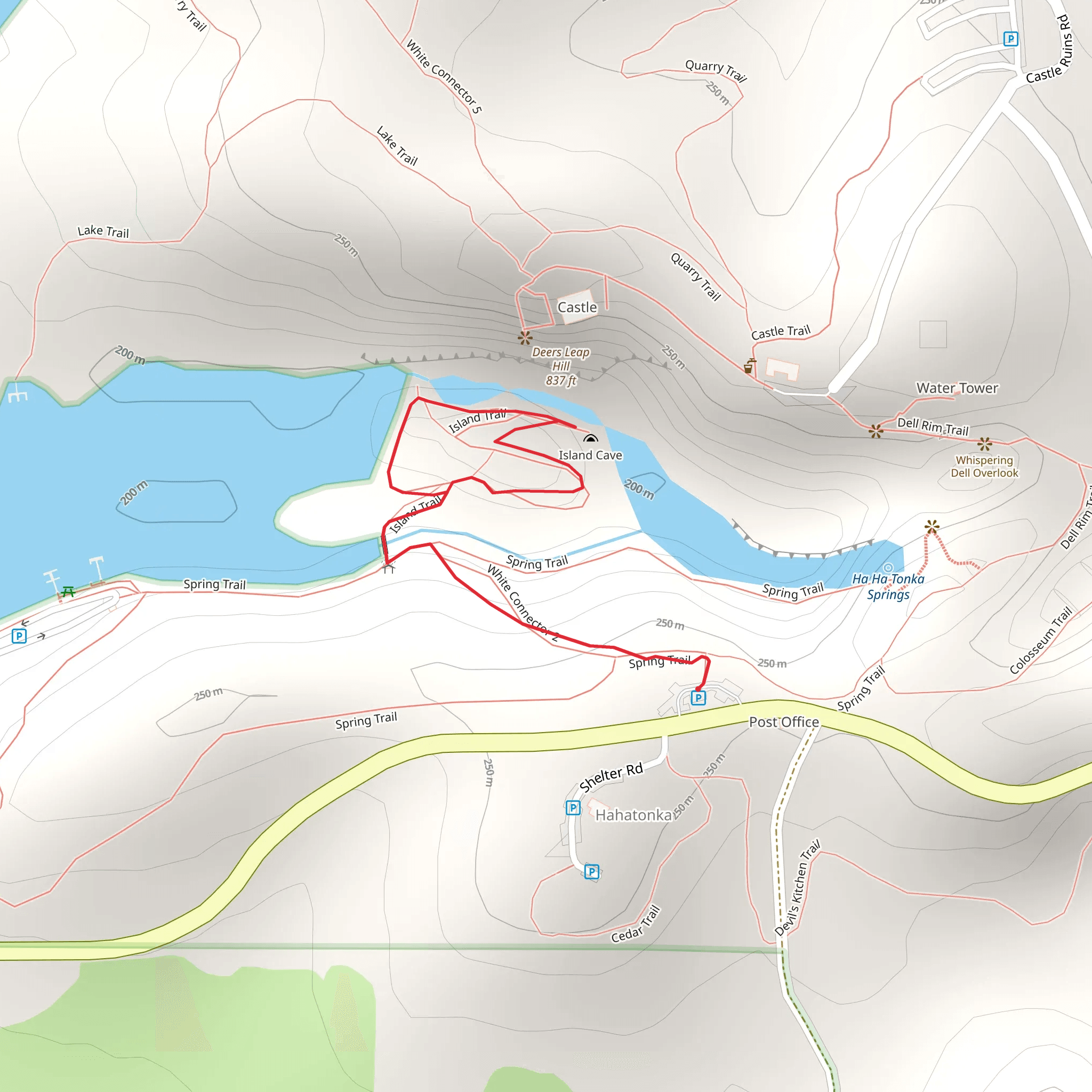 Spring and Island Trail mobile static map