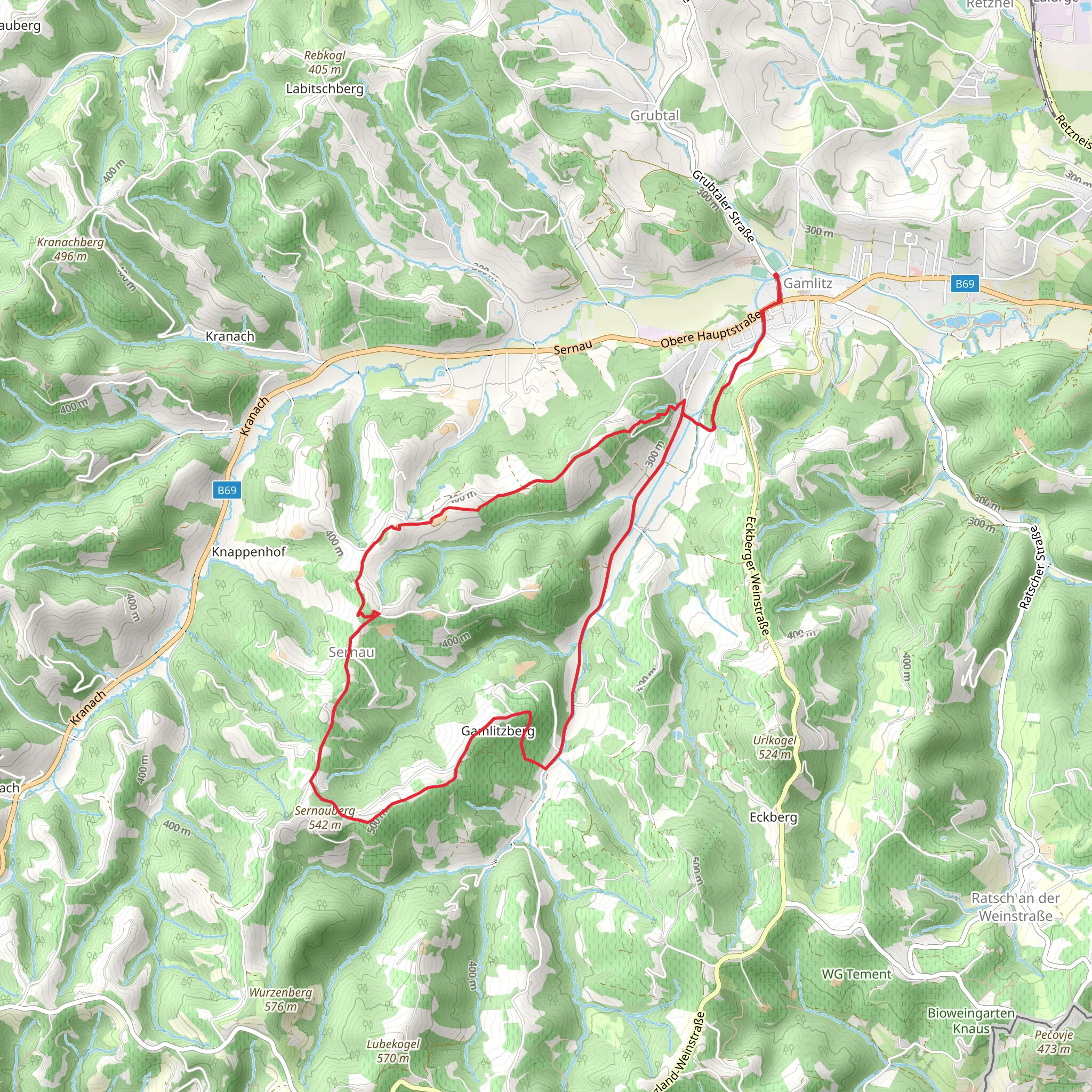 Steinbach-Sernauberg-Gamlitzberg mobile static map