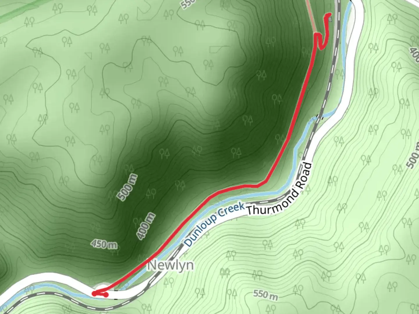 An image depicting the trail Rend Trail Out and Back and its surrounding area.