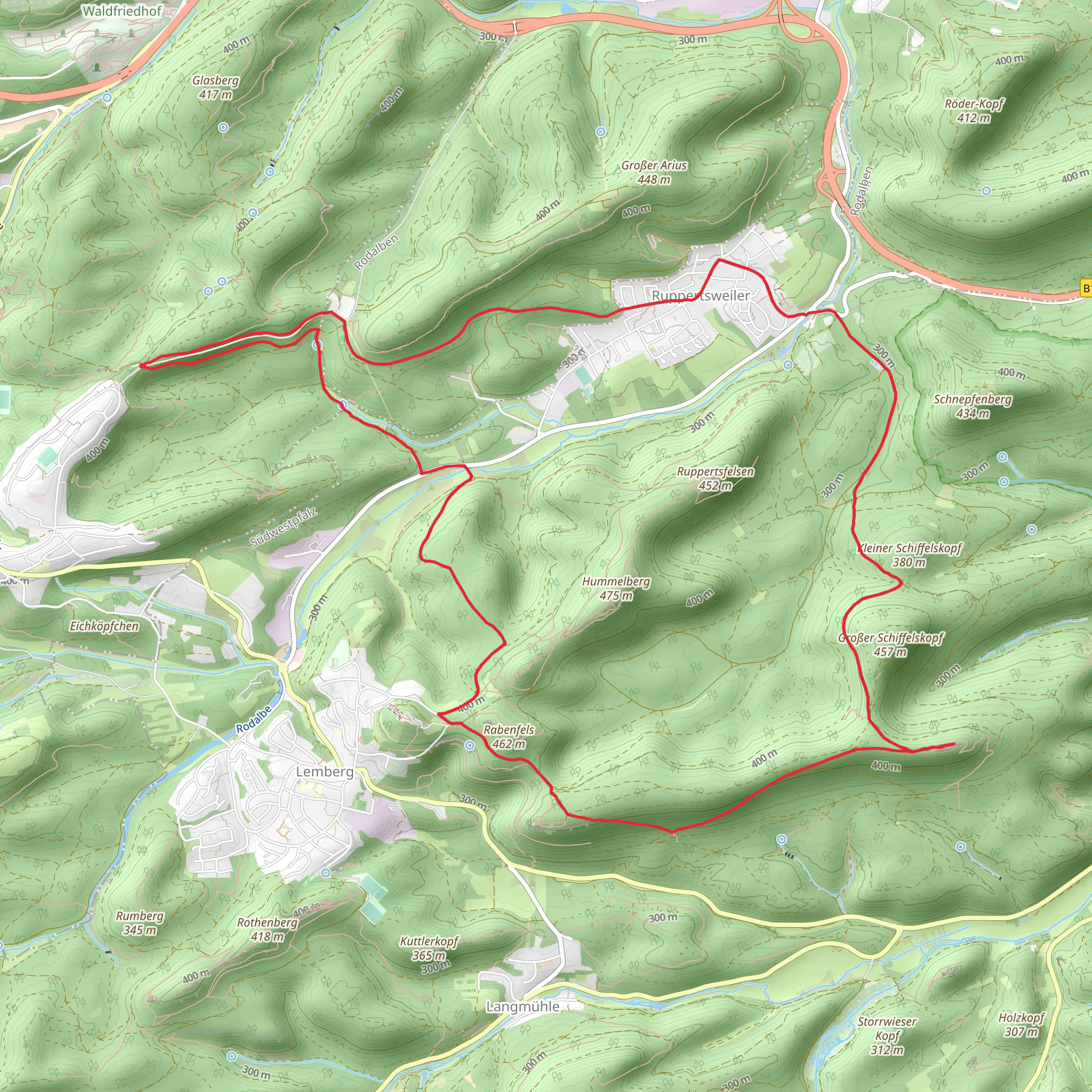 Rabenfels and Maiblumenfels Loop mobile static map