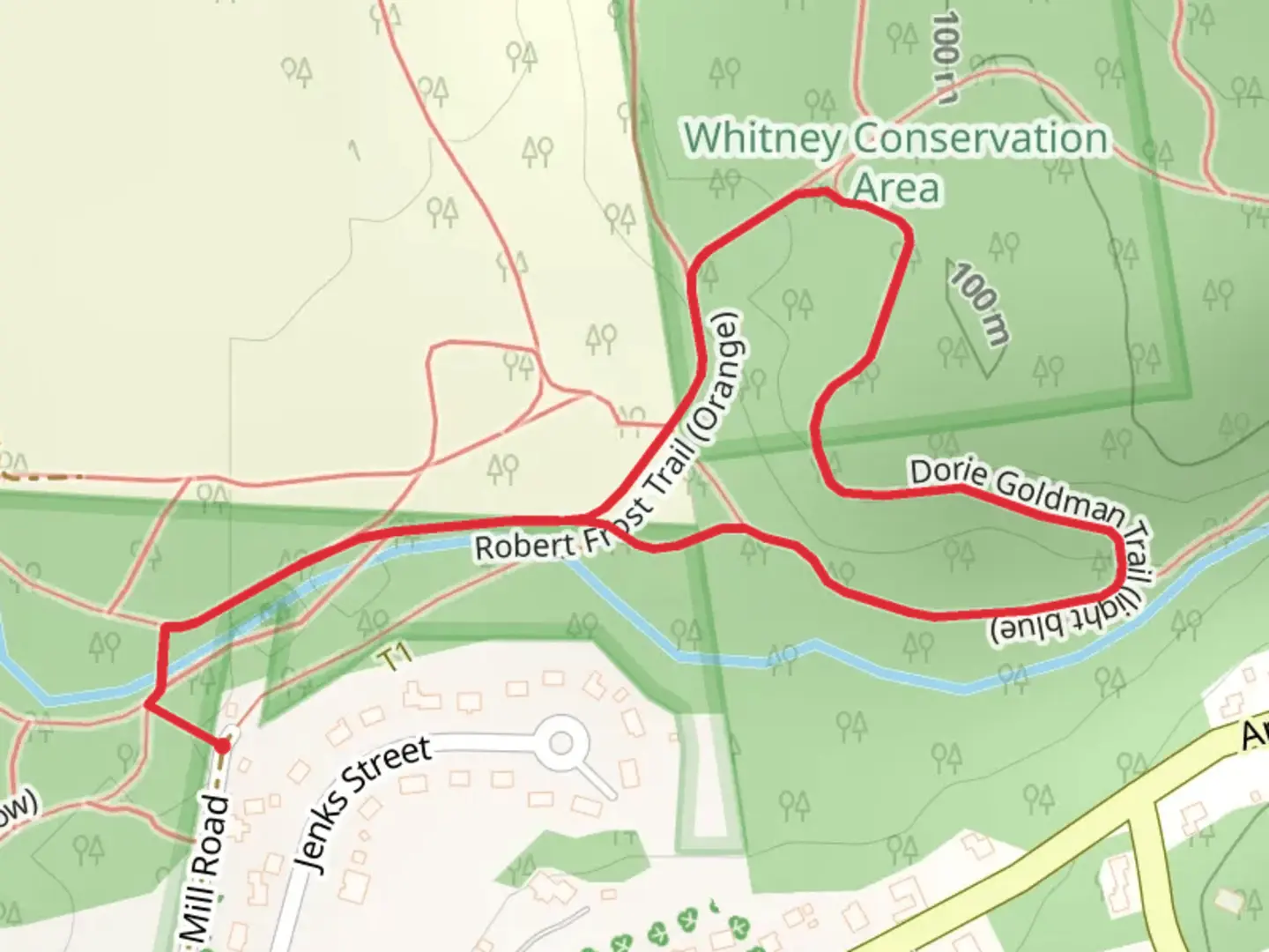 An image depicting the trail Dorie Goldman Loop Trail and its surrounding area.