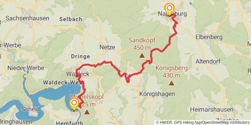 Habichtswaldsteig stage 5 Map