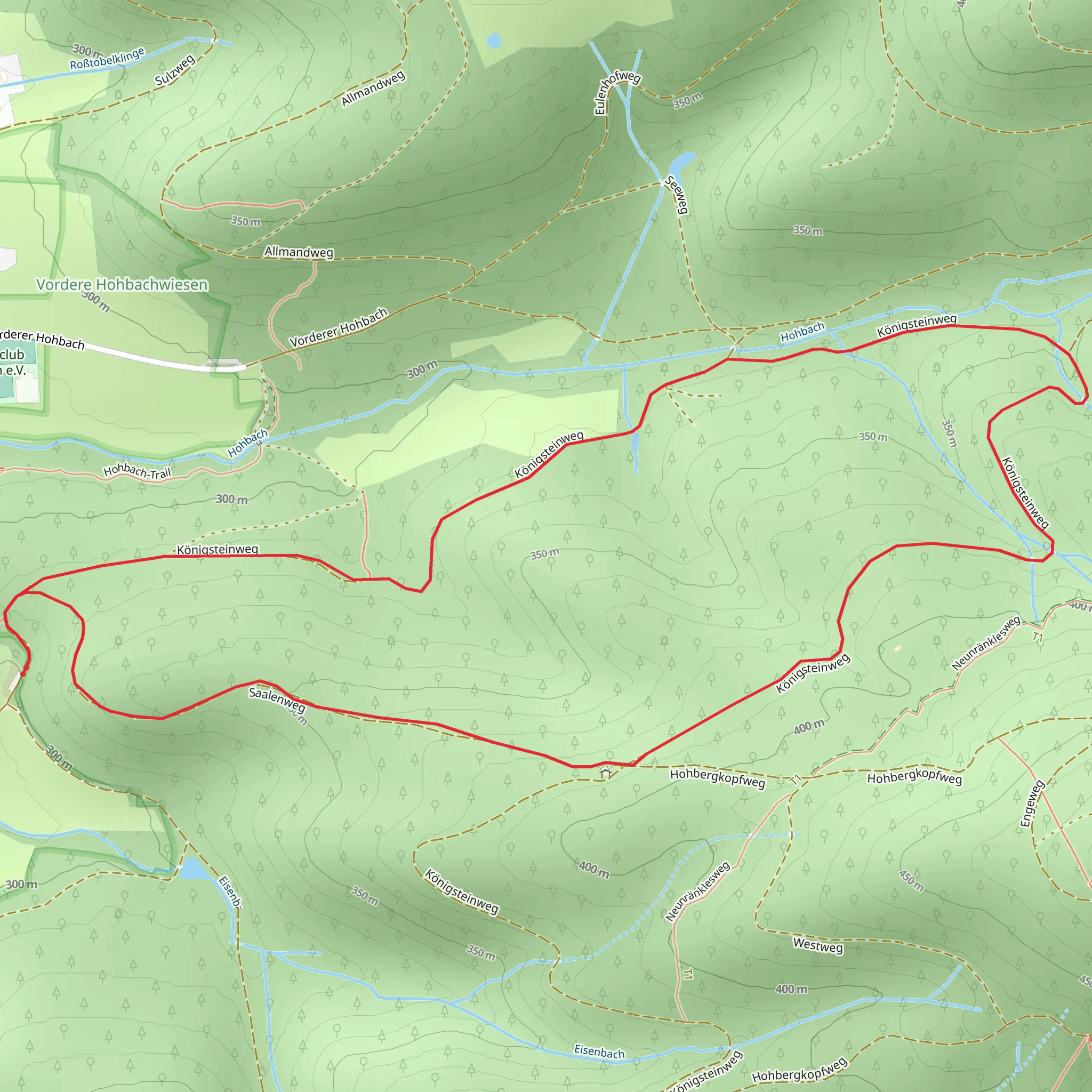 Urbacher Wanderweg 12 and 13 Loop mobile static map