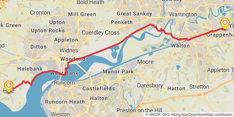 Liverpool to Hull Walk stage 2 Map