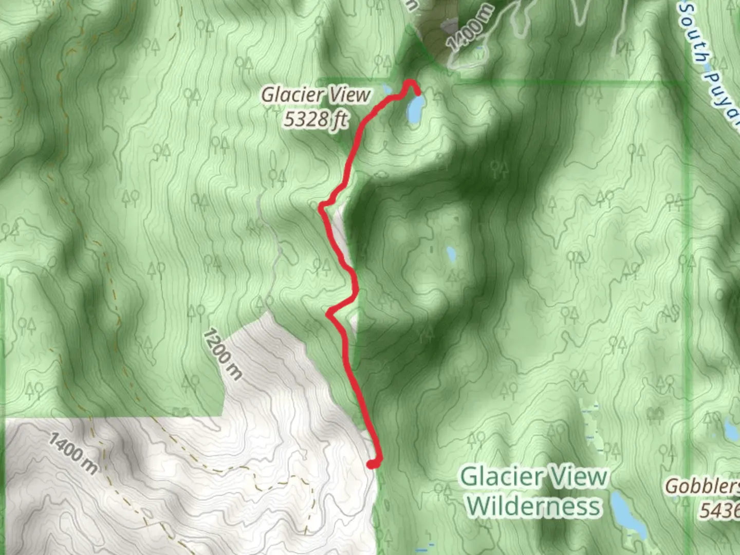 An image depicting the trail Glacier View Loop Trail and its surrounding area.
