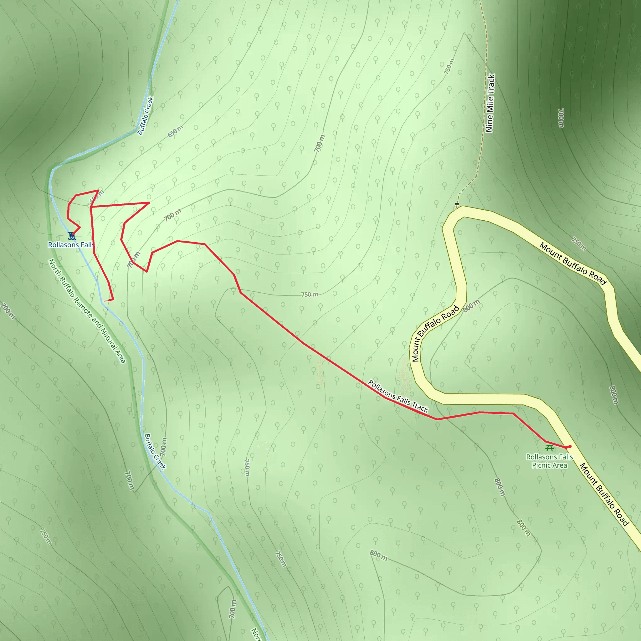Rollasons Falls Walk mobile static map