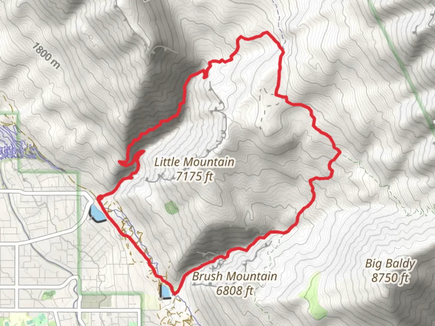 An image depicting the trail Grove Creek, Chris Fisher Flat and Battle Creek Loop Trail and its surrounding area.