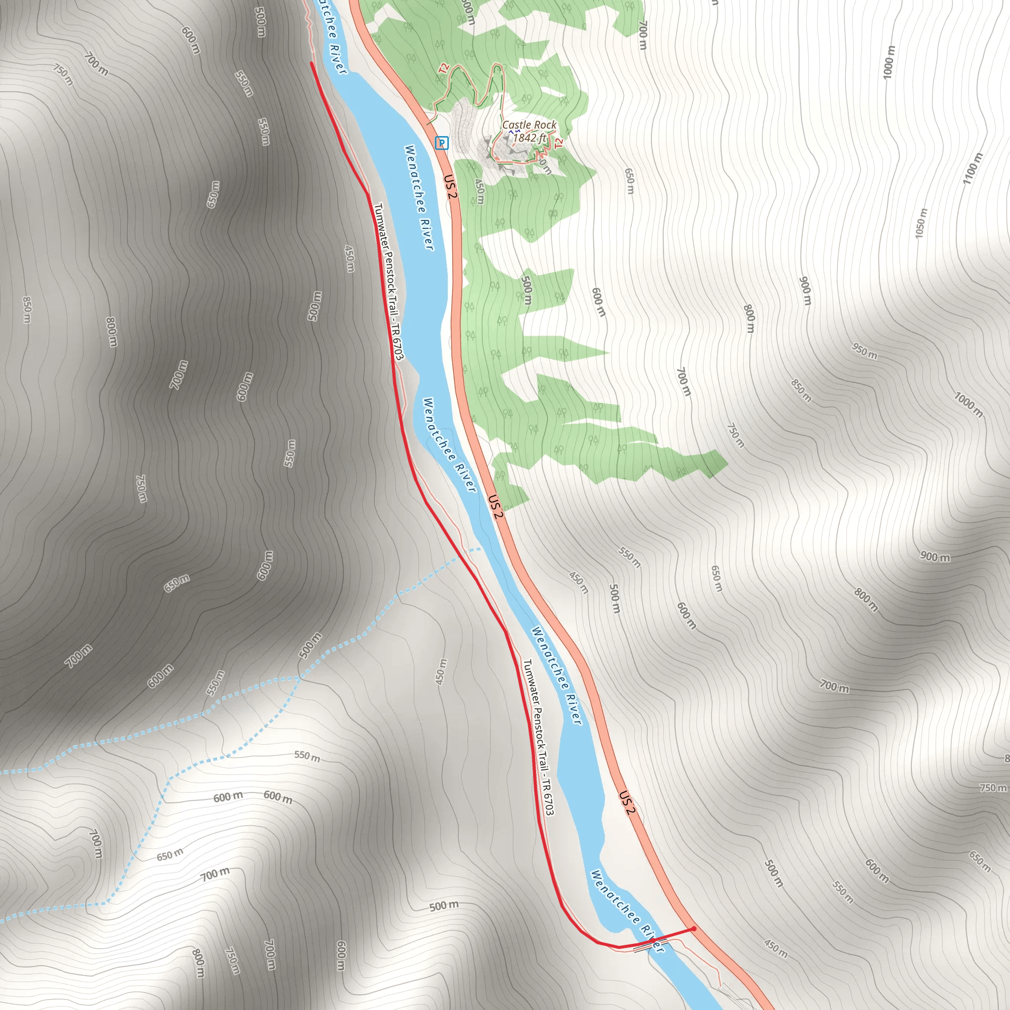 Tumwater Penstock Trail mobile static map