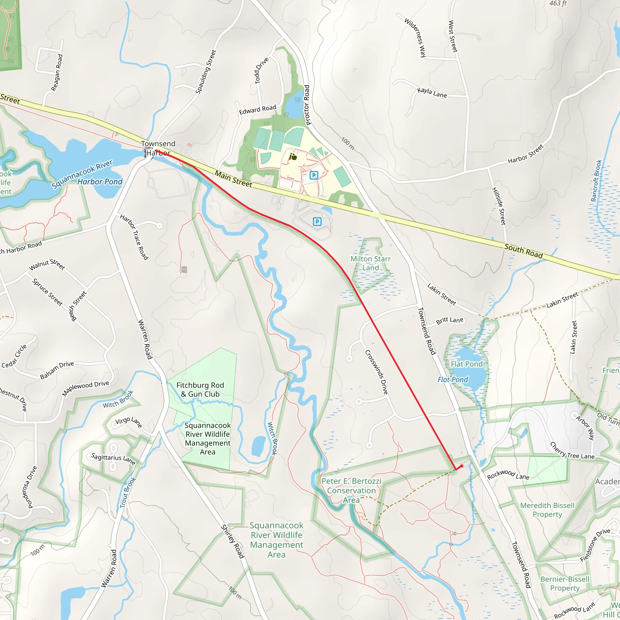 Squannacook River Trail mobile static map