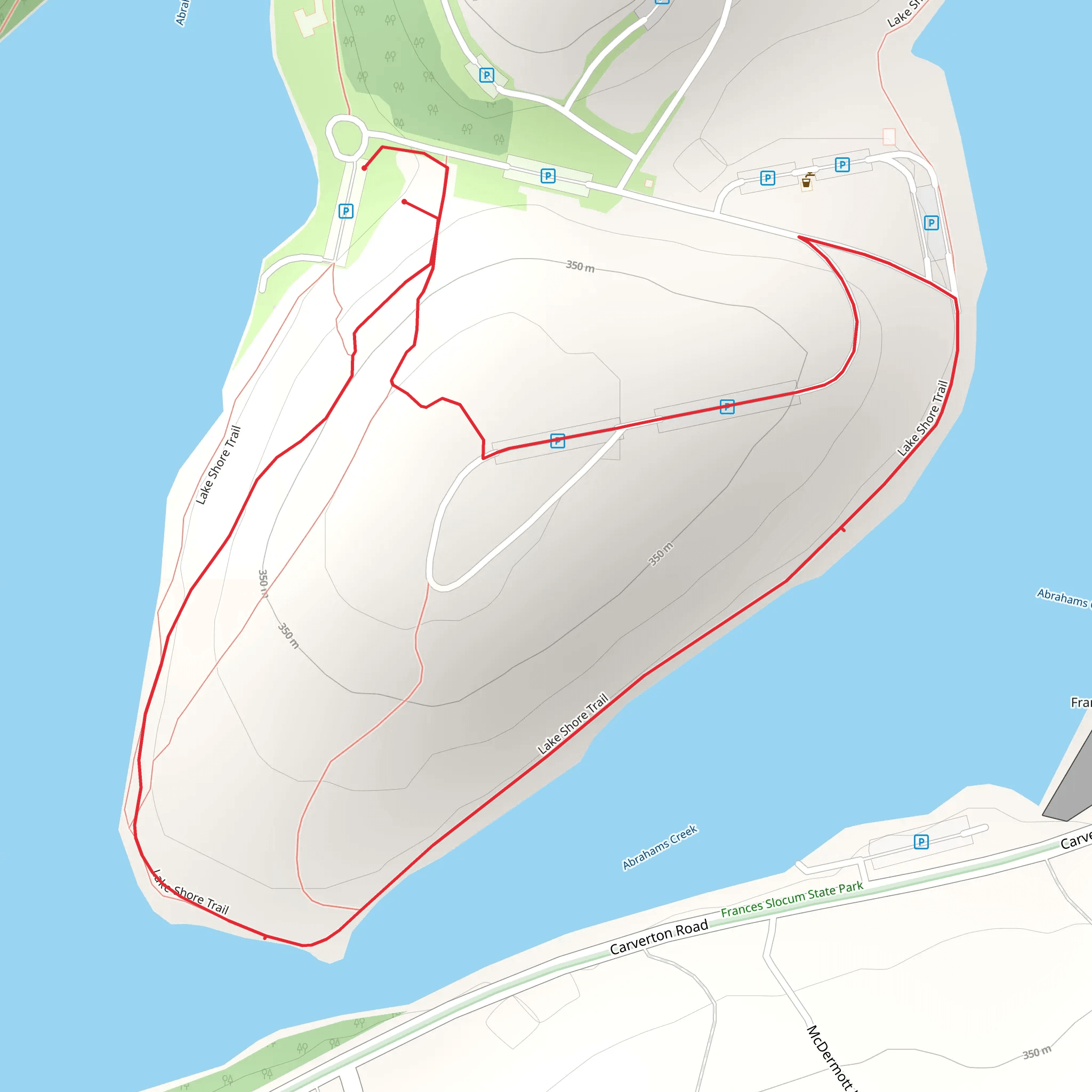 Frances Slocum Lake and Abrahams Creek Loop mobile static map