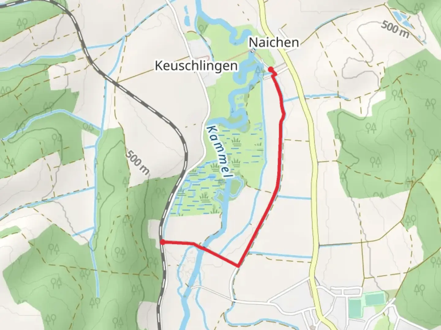 An image depicting the trail Hasel via Tour 11 and its surrounding area.