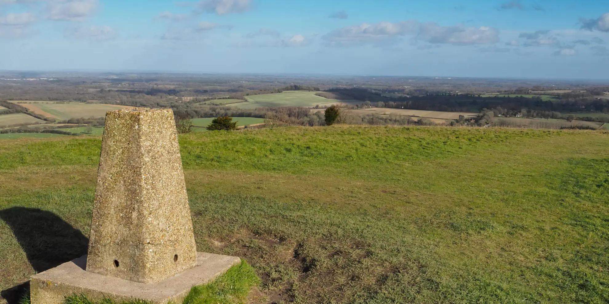 An image depicting the trail Old Burghclere and Burghclere from Beacon Hill and its surrounding area.