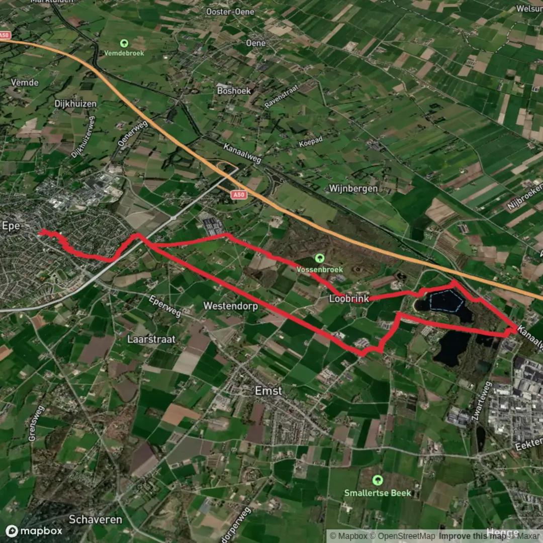 An image depicting the trail Smallertse Plas via Loobrinkerpad and its surrounding area.