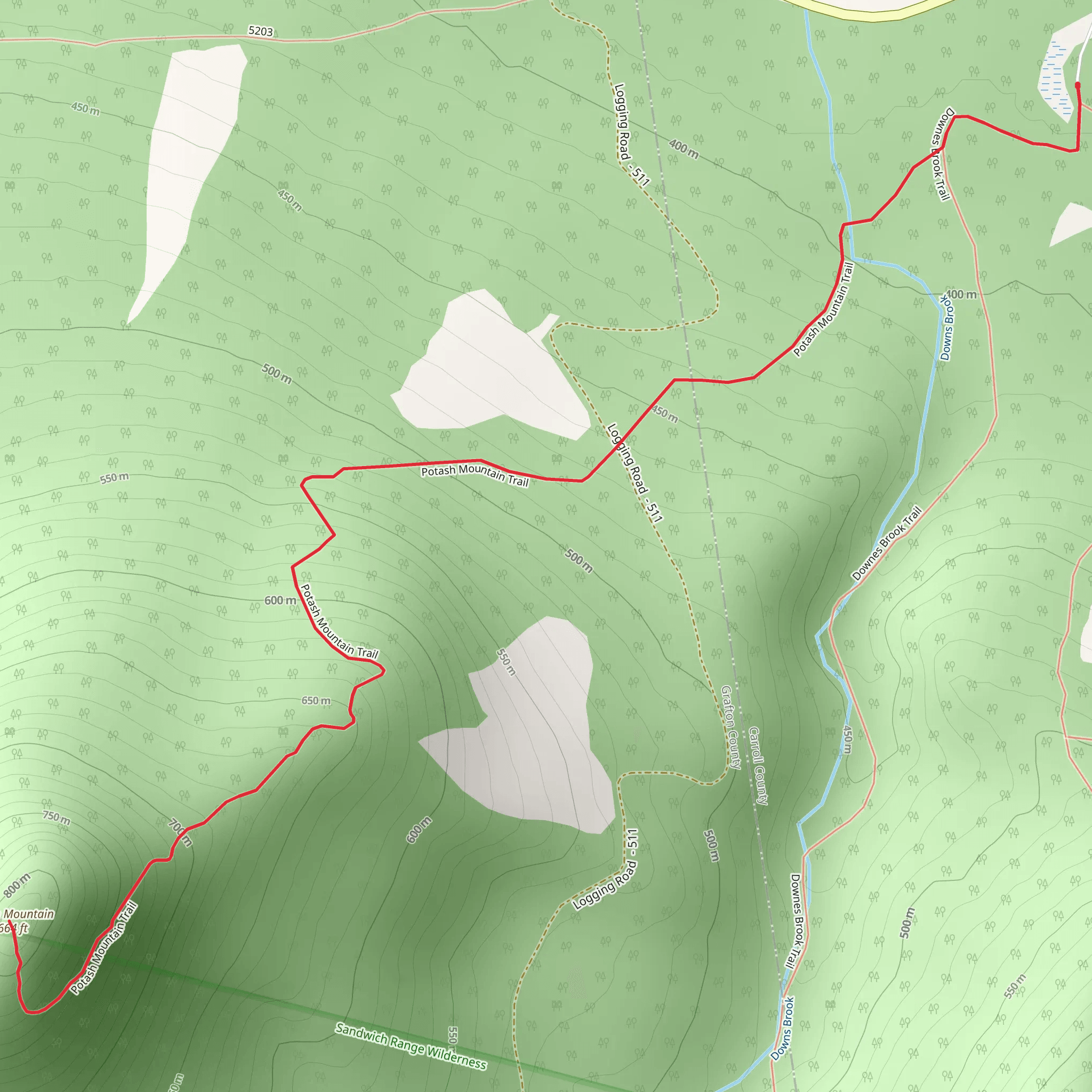 Mount Potash Trail mobile static map
